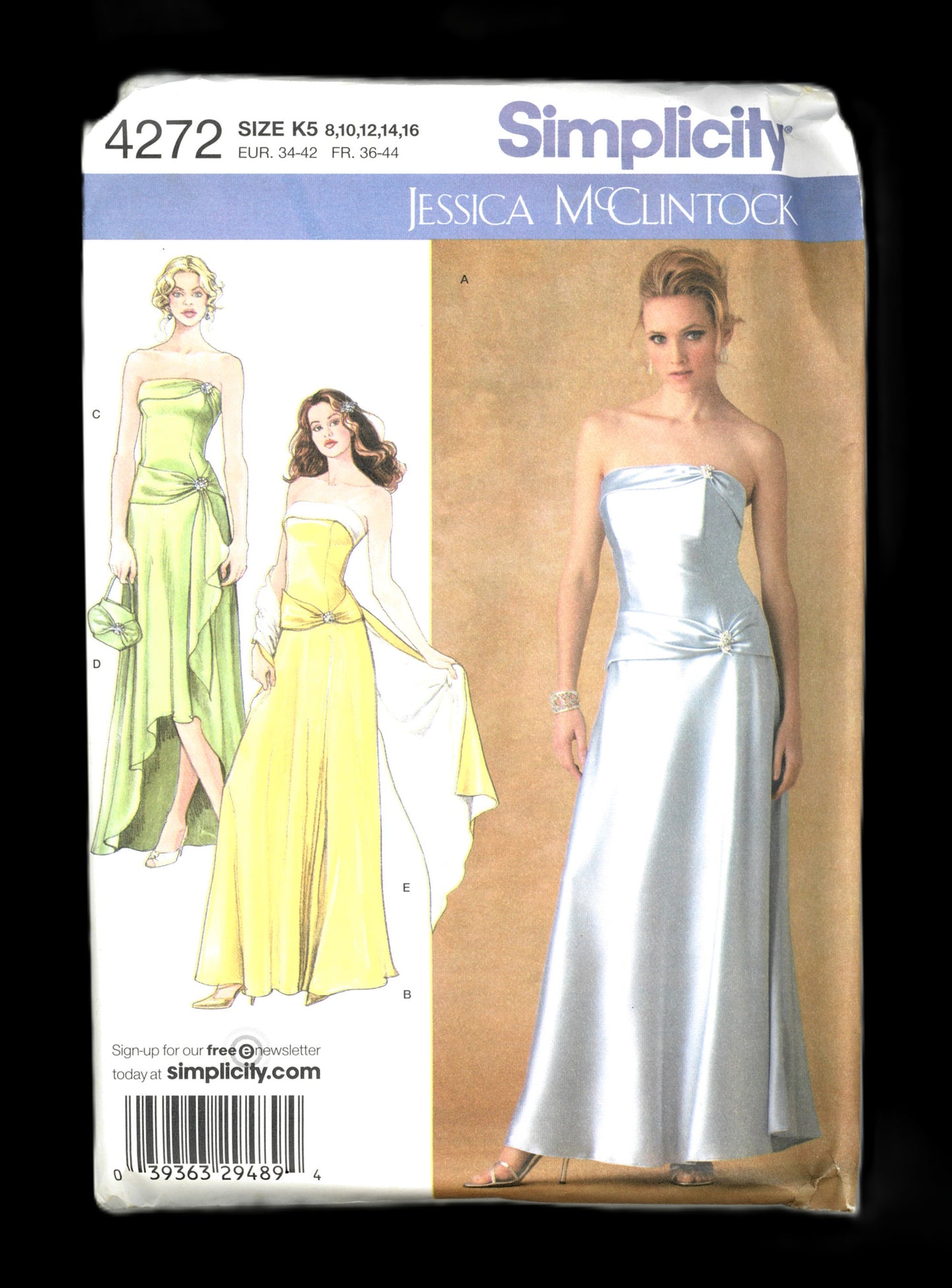 Simplicity 4272 Misses / Miss Petite Evening Dress with Hem Variations, Wrap and Purse Sewing Pattern - UNCUT - Size 8 10 12 14 16