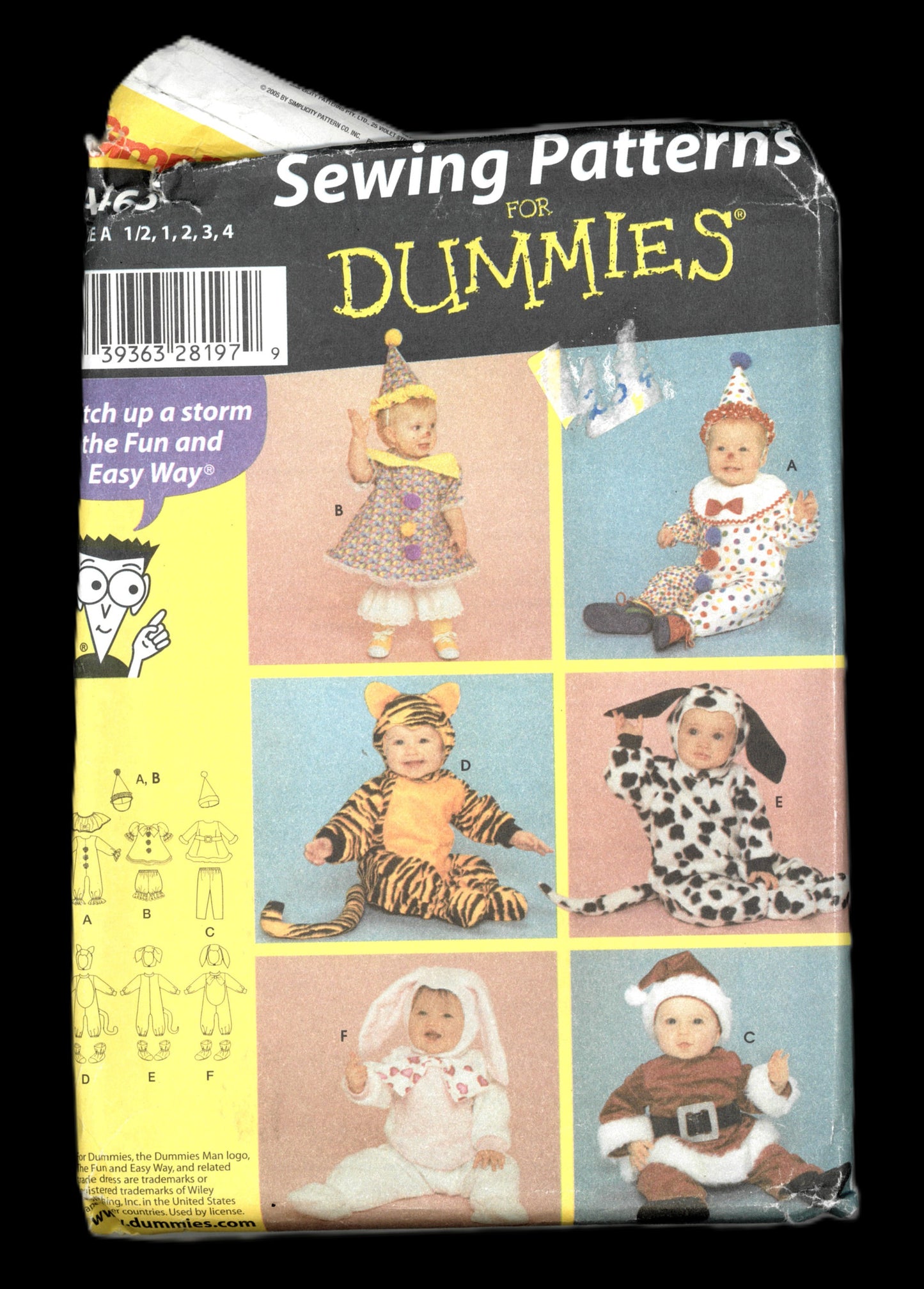 Simplicity 4465 Toddlers Clown Tigger Puppy and Santa Costumes Sewing Pattern - UNCUT - Size 1/2 1 2 3 4
