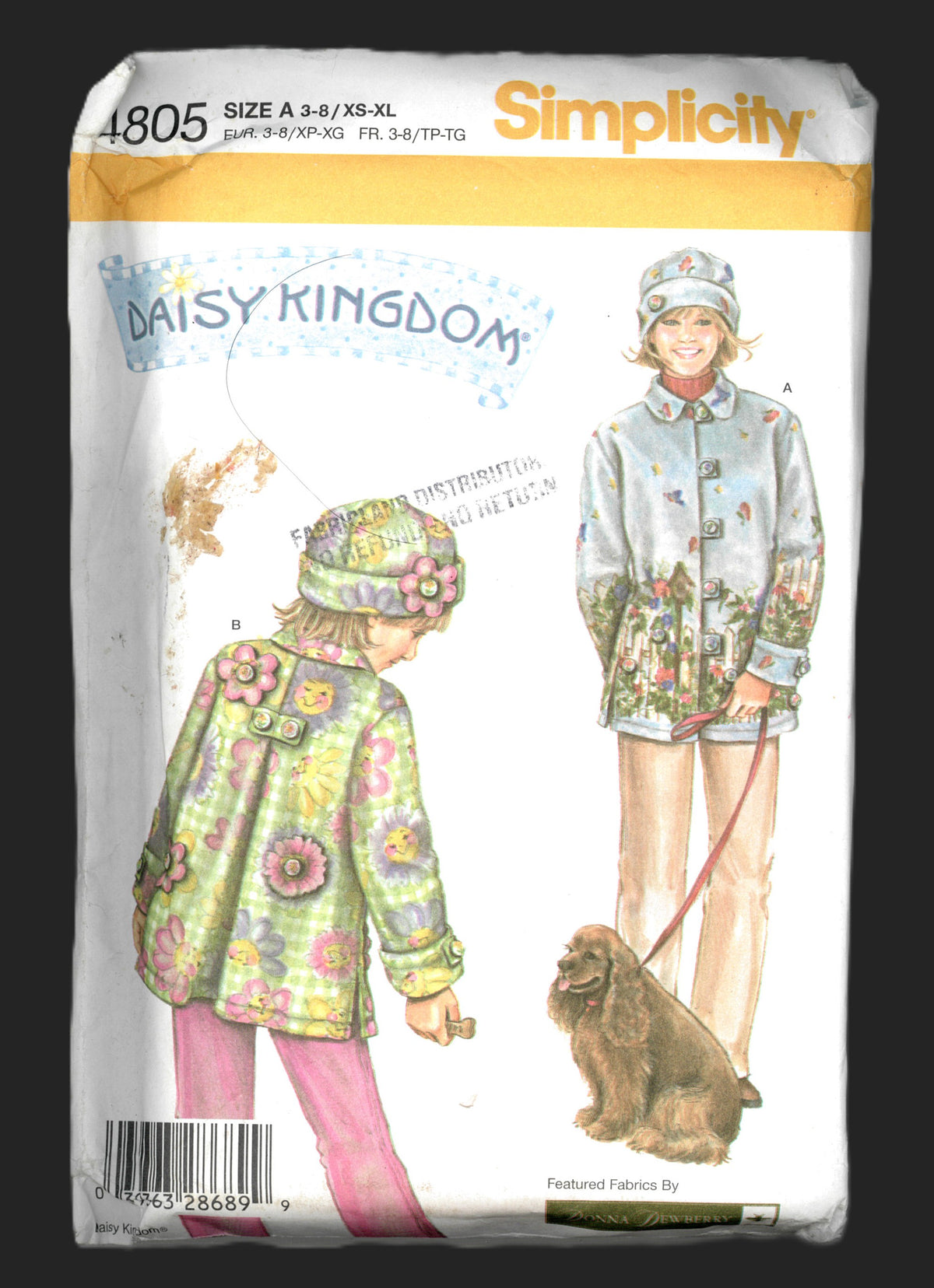 Simplicity 4805 Daisy Kingdom Childs and Misses Fleece Coat and Hat Se ...