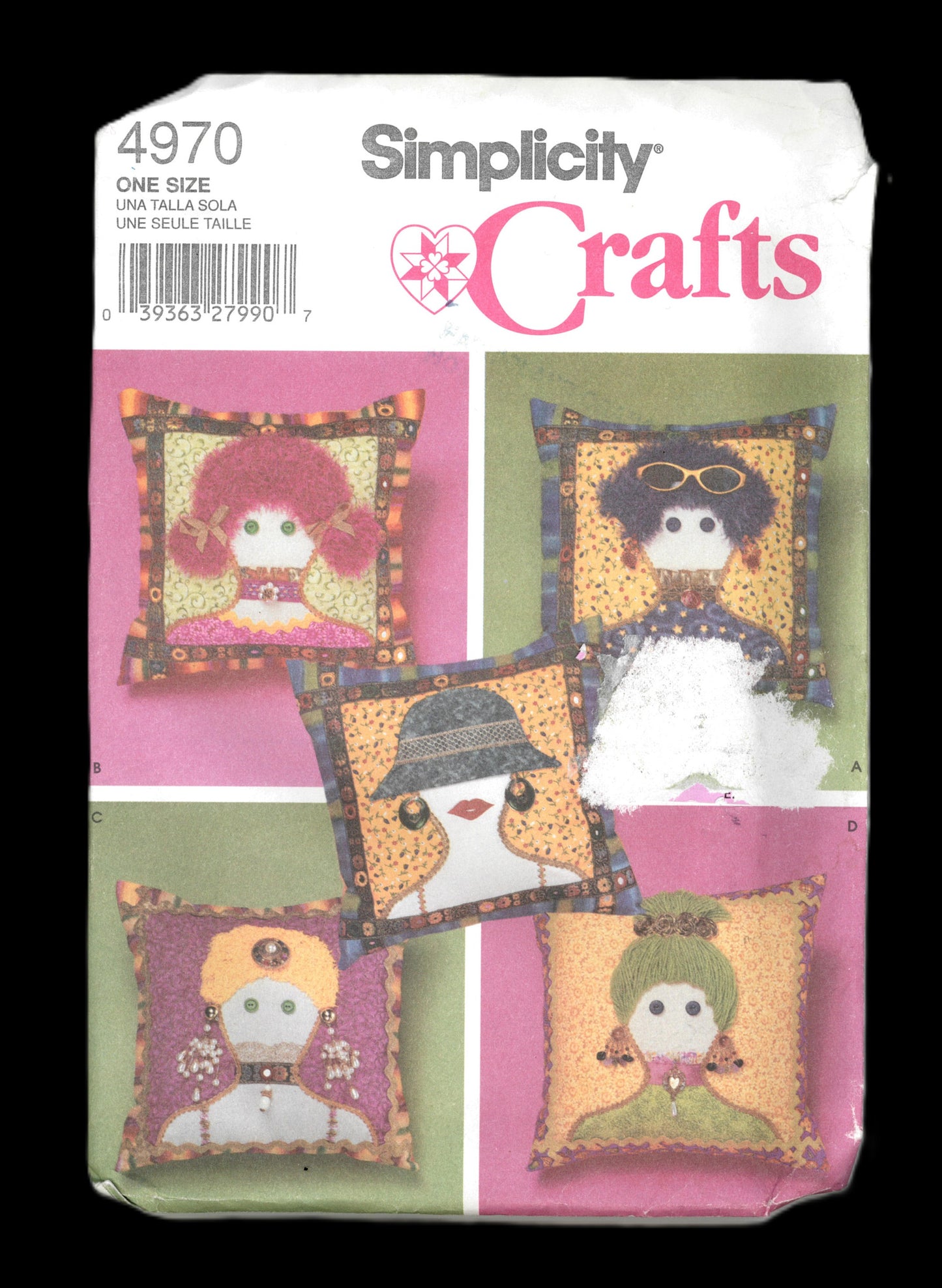 Simplicity 4970 Artsy Appliqued Pillows Sewing Pattern 