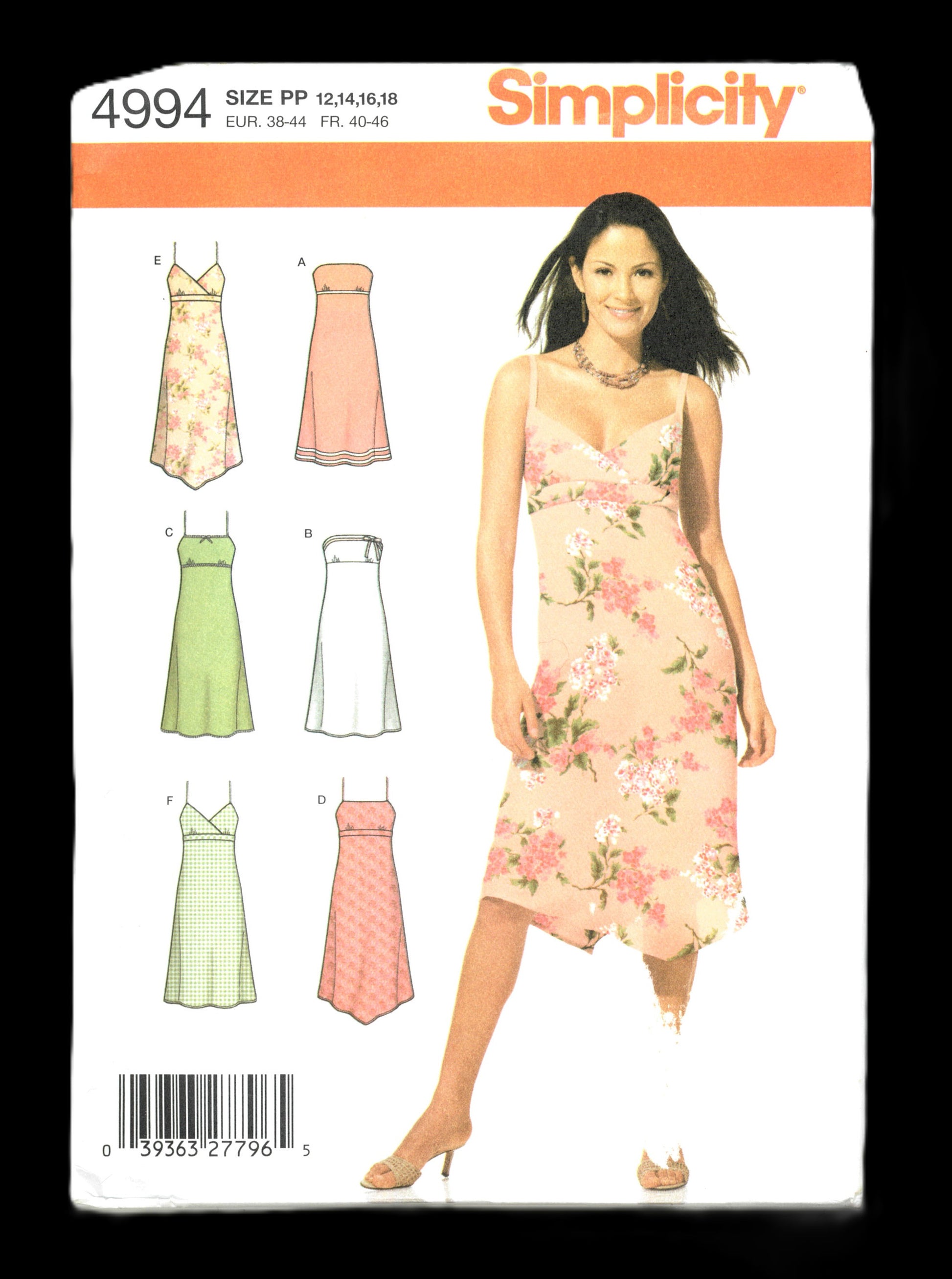 Simplicity 4994 Misses / Miss Petite Sundress with bodice and hemline variations Sewing Pattern UNCUT Size 12 14 16 18