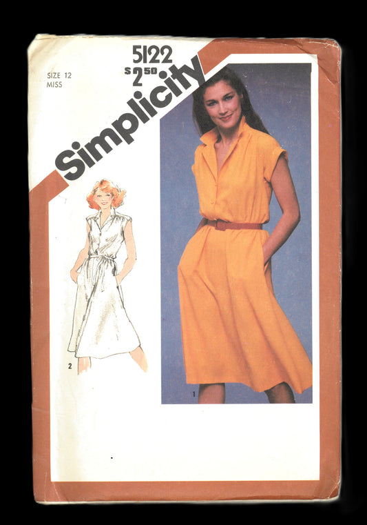 Simplicity 5122 Misses Easy Fitting Dress Sewing Pattern  UNCUT Size 12
