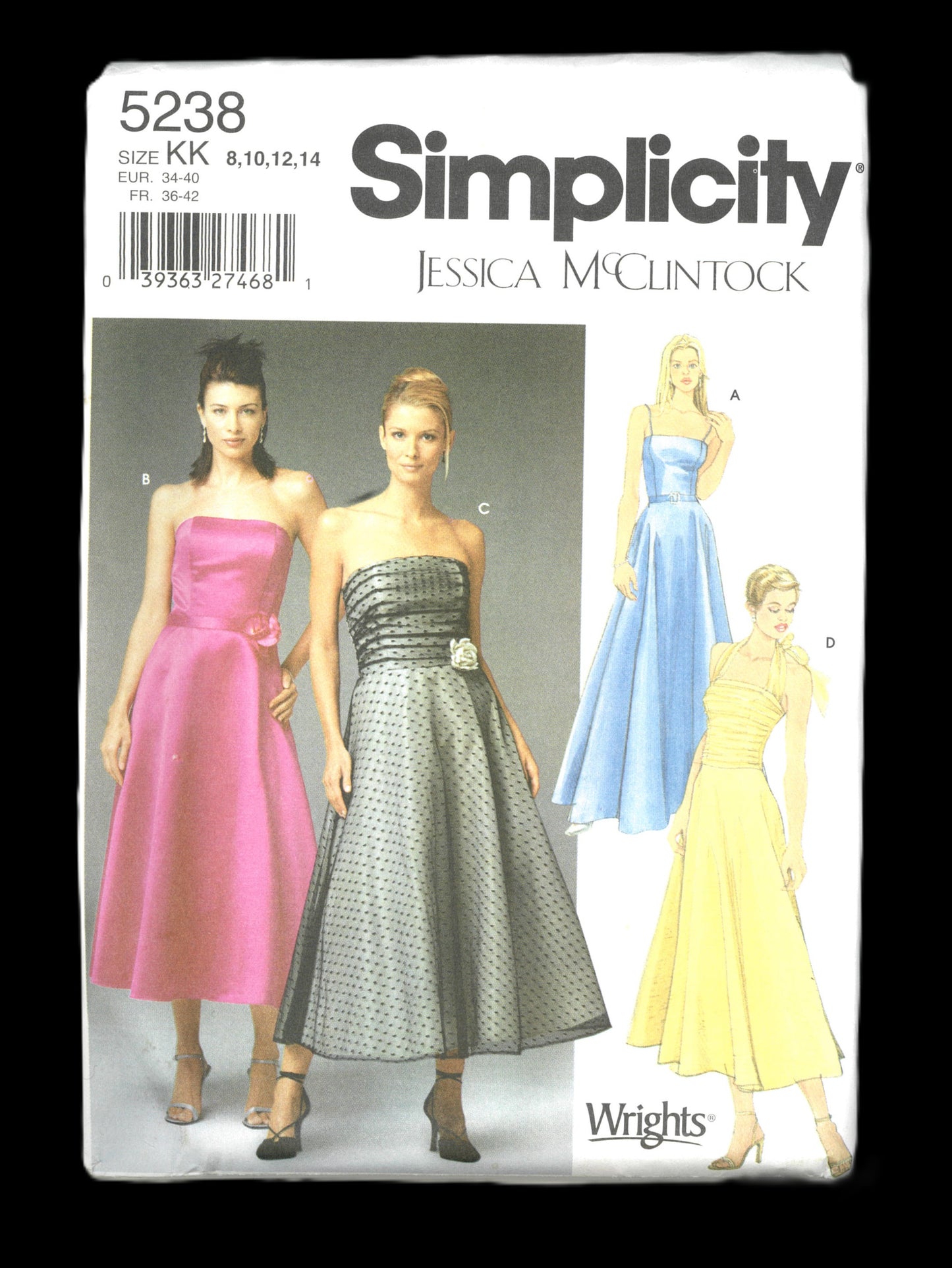 Simplicity 5238 Jessica McClintock Misses / Miss Petite Evening Dress in Two Lengths Sewing Pattern - UNCUT - Size 8 10 12 14
