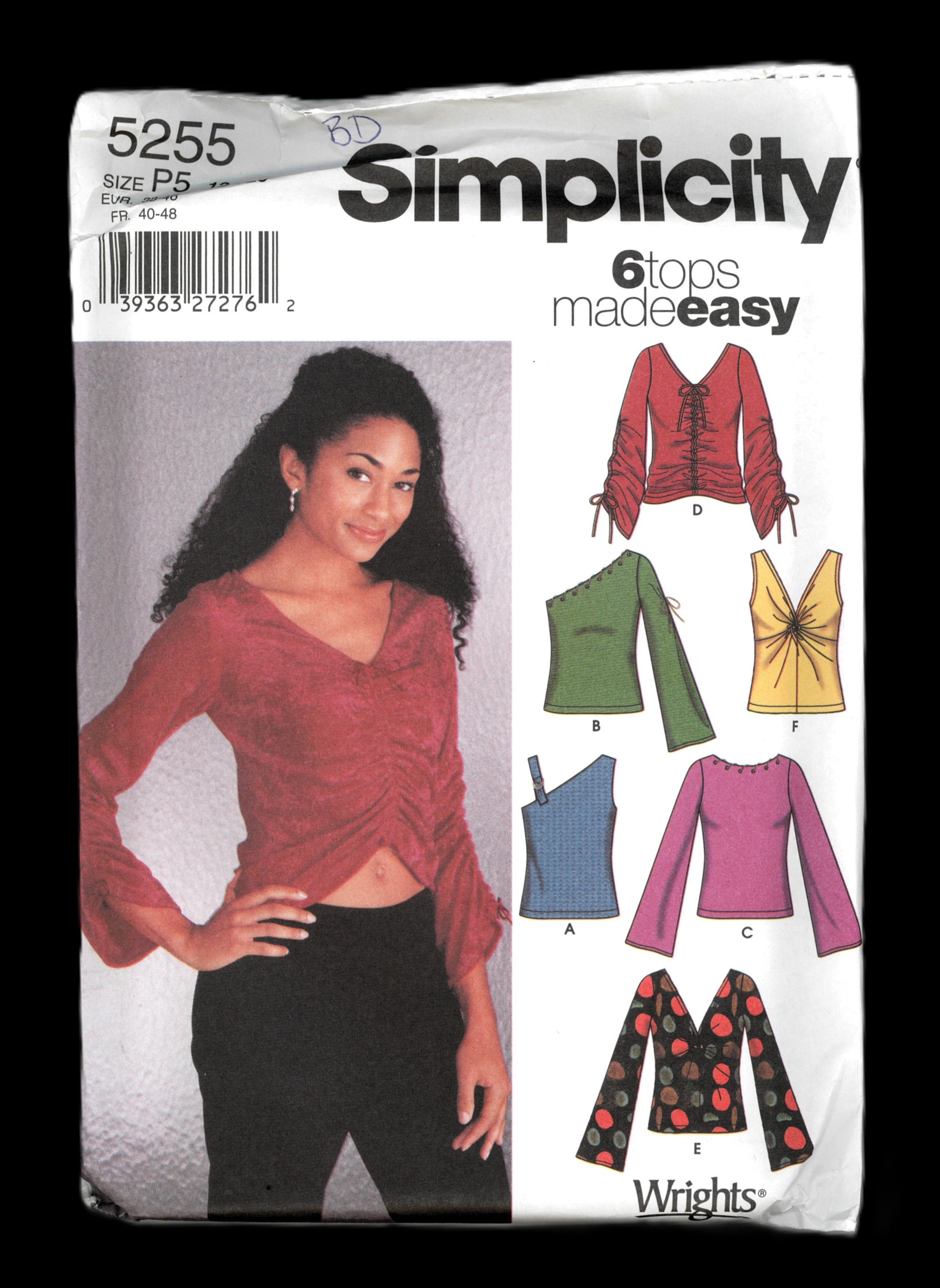Simplicity 5255 Misses Knit Tops Sewing Pattern - UNCUT - Size 12 - 206 Tops Made easy