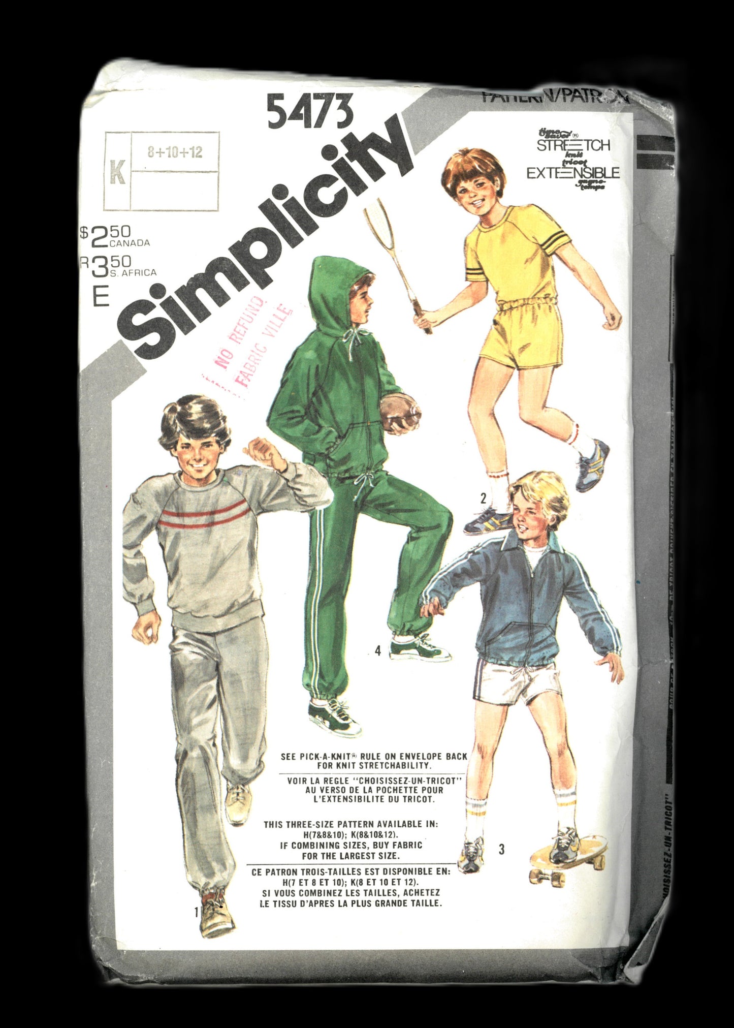 Simplicity 5473 Boys Unlined Jacket with or without Hood, Pullover Tops, PAnts and Shorts Sewing Pattern UNCUT Size 8 10 12