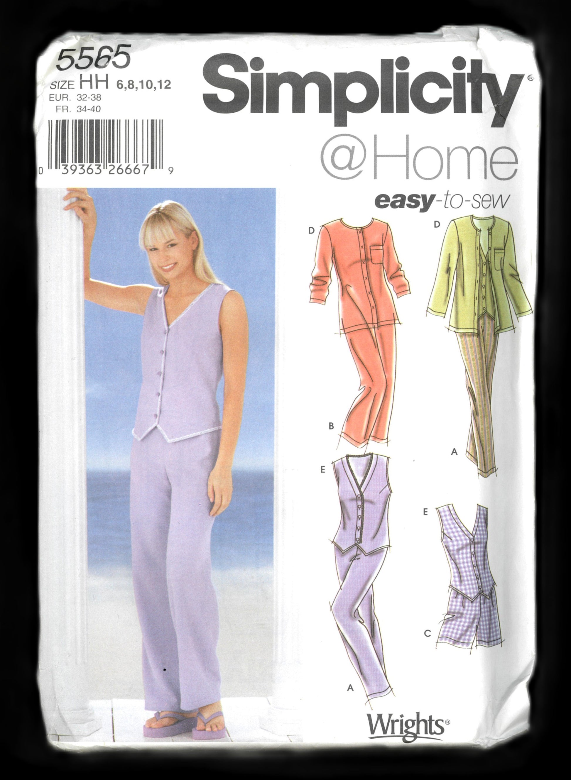 Simplicity 5565 Misses Pants in Two Lengths Shorts and Tops Sewing Pattern - UNCUT - Size 6 8 10 12