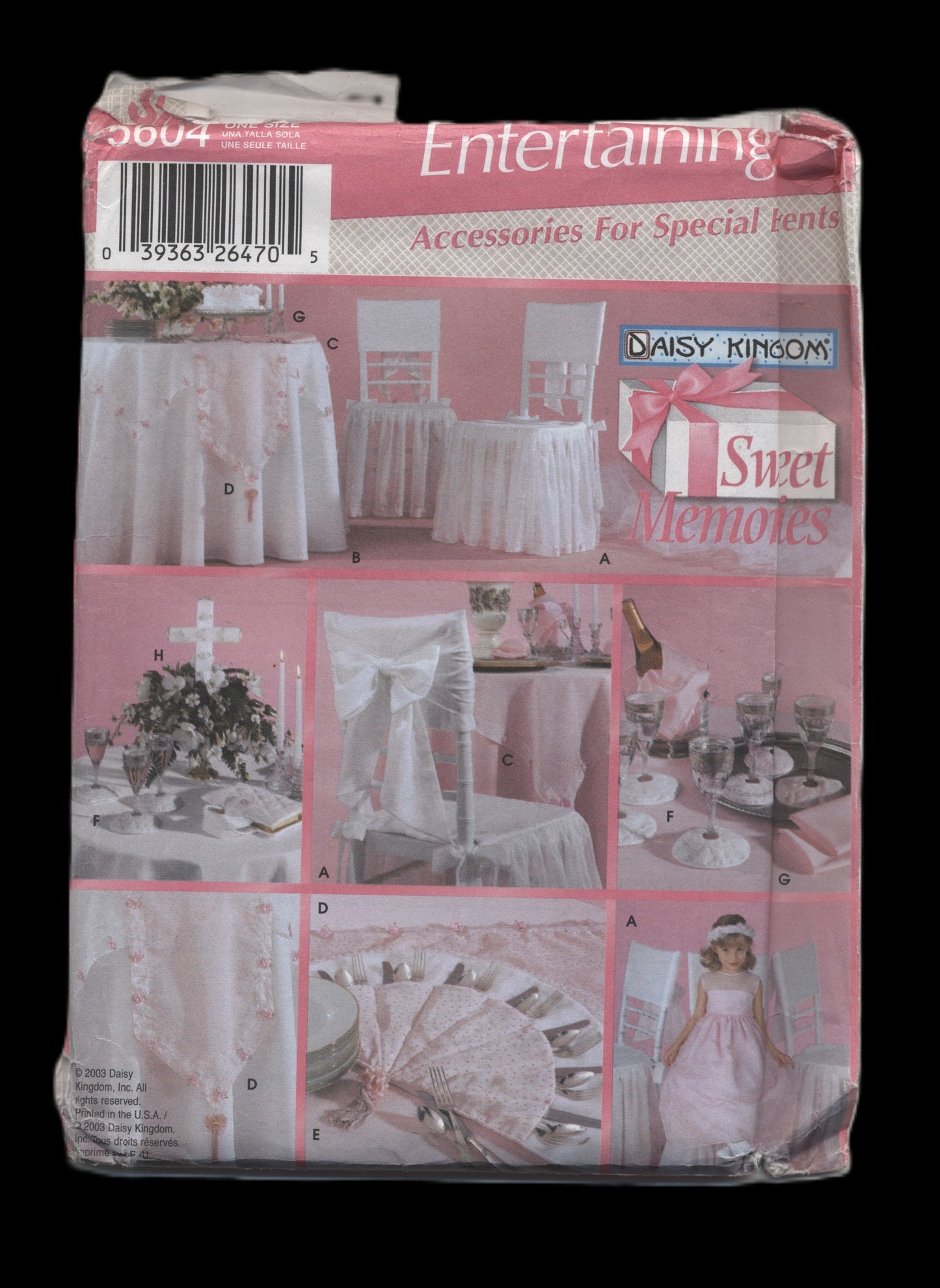 Simplicity 5604 Daisy Kingdom Sweet Memories Table Top Accessories Sewing Pattern - UNCUT