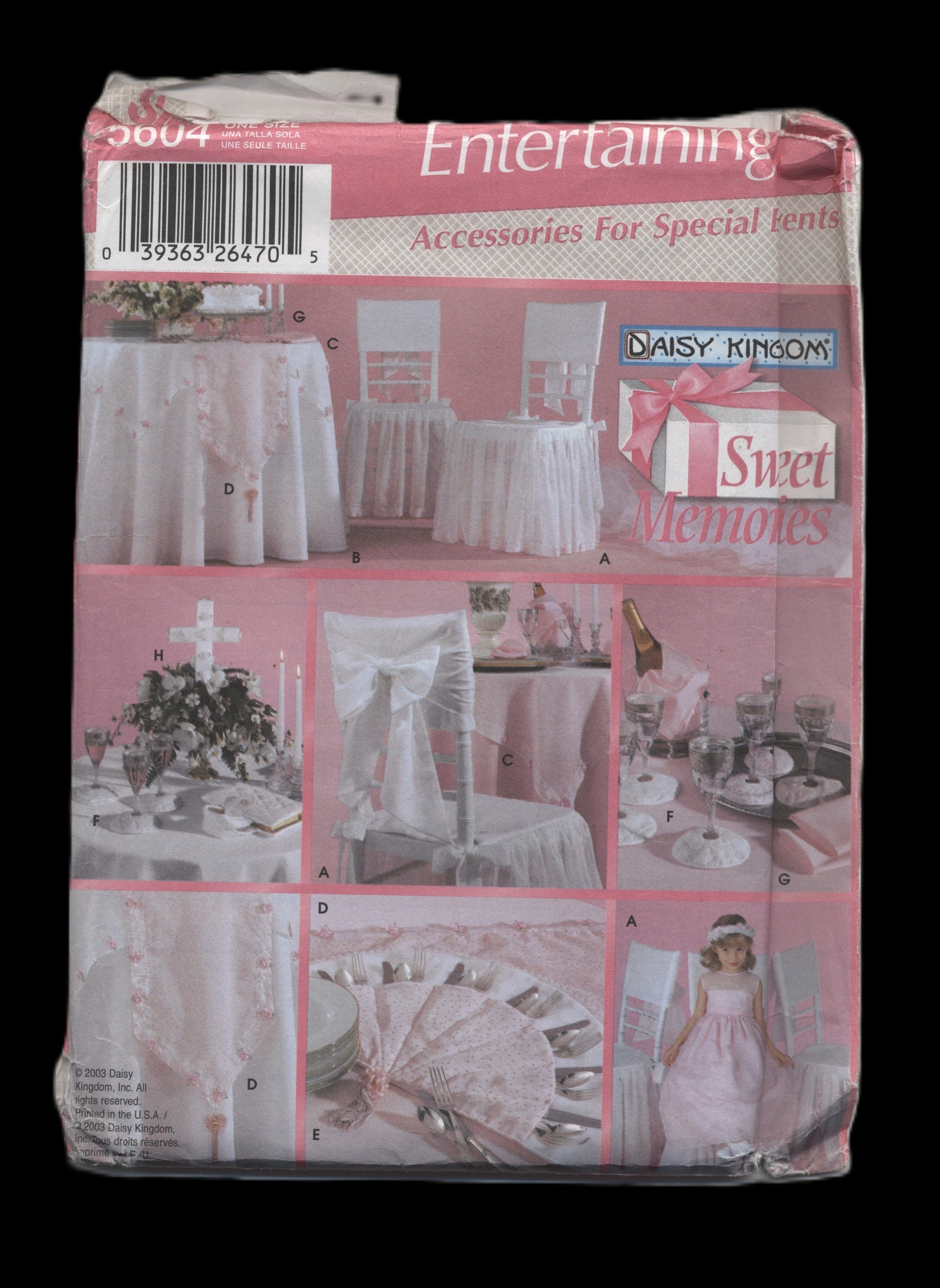 Simplicity 5604 Daisy Kingdom Sweet Memories Table Top Accessories Sewing Pattern - UNCUT
