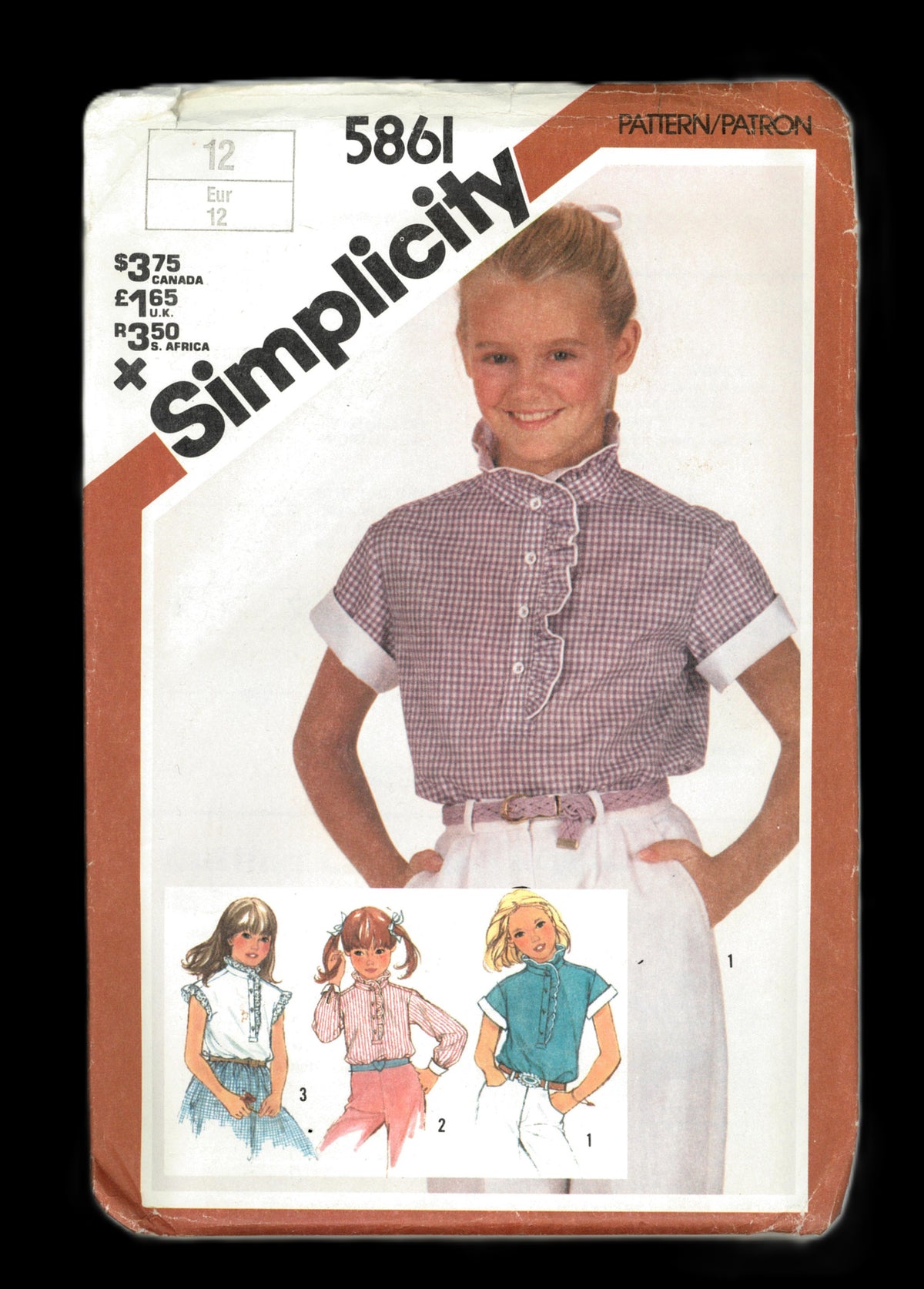 Simplicity 5861 Girls Blouse with Sleece Variations Sewing Pattern - UNCUT Size 12