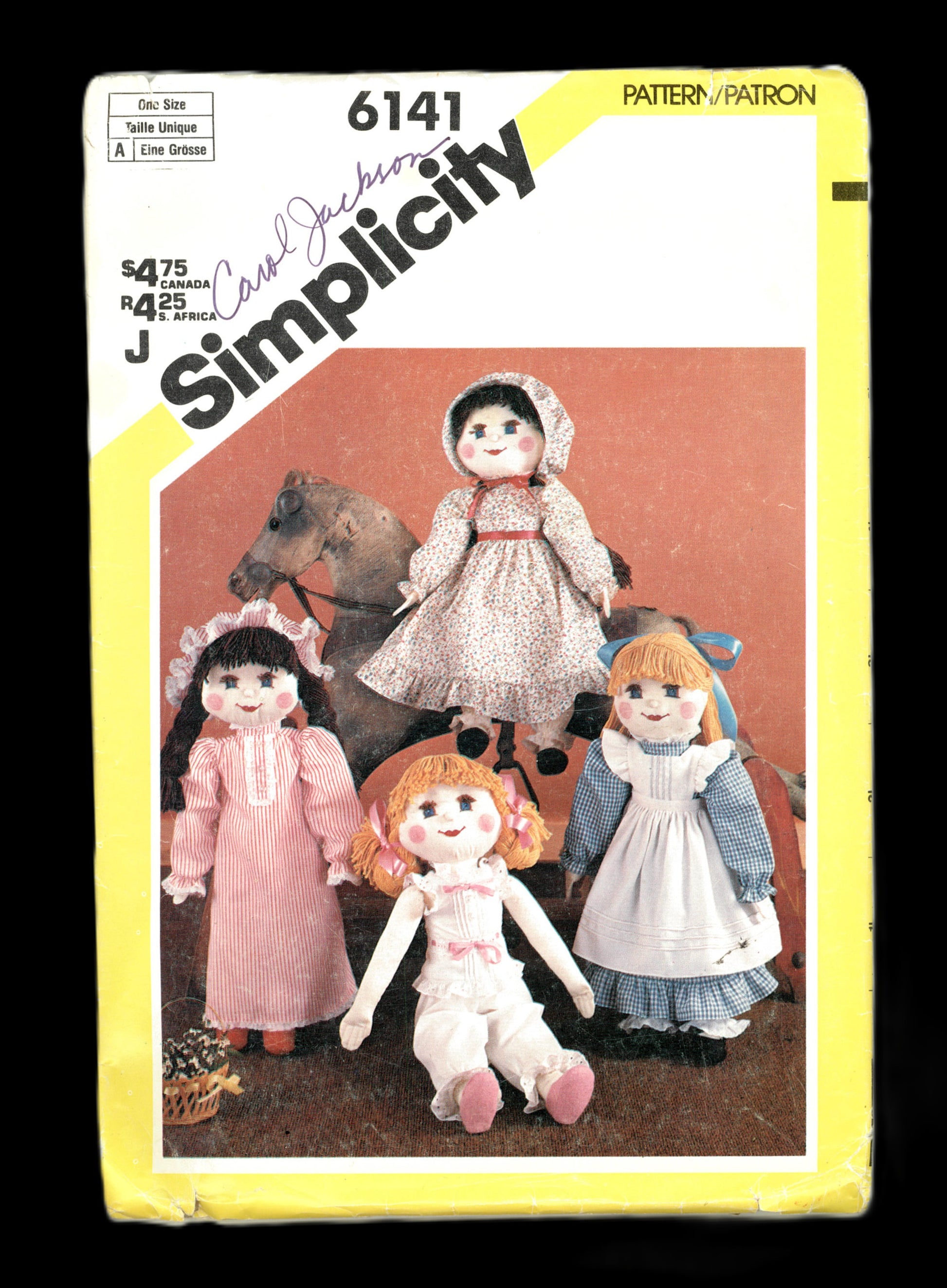 Simplicity 6141 Stuffed Doll and Wardrobe Sewing Pattern Uncut