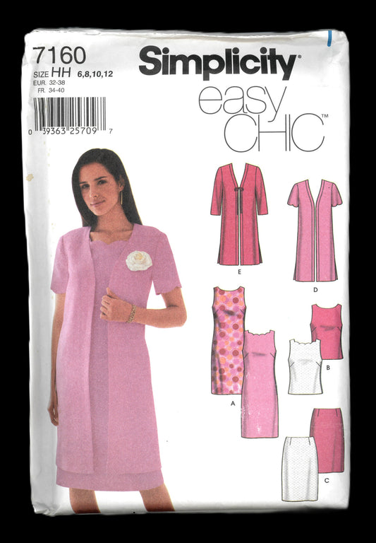 Simplicity 7160 Misses / Miss Petite Dress or Top Skirt and Jacket Sewing Pattern UNCUT - Size 6 8 10 12