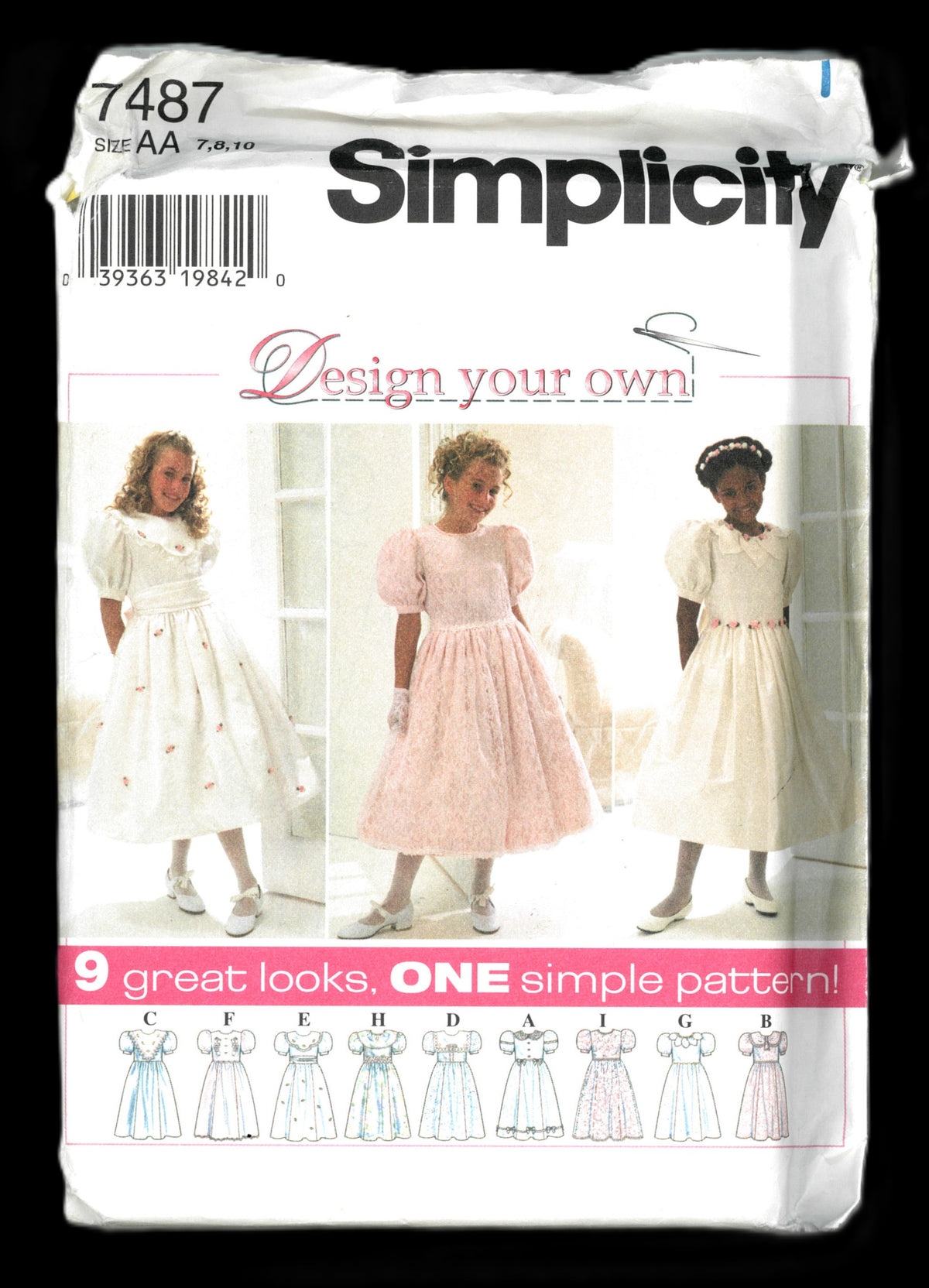 Simplicity 7487 Design your Own Girls Dress  Sewing Pattern UNCUT Size 7 8 10 or  Size 12 14