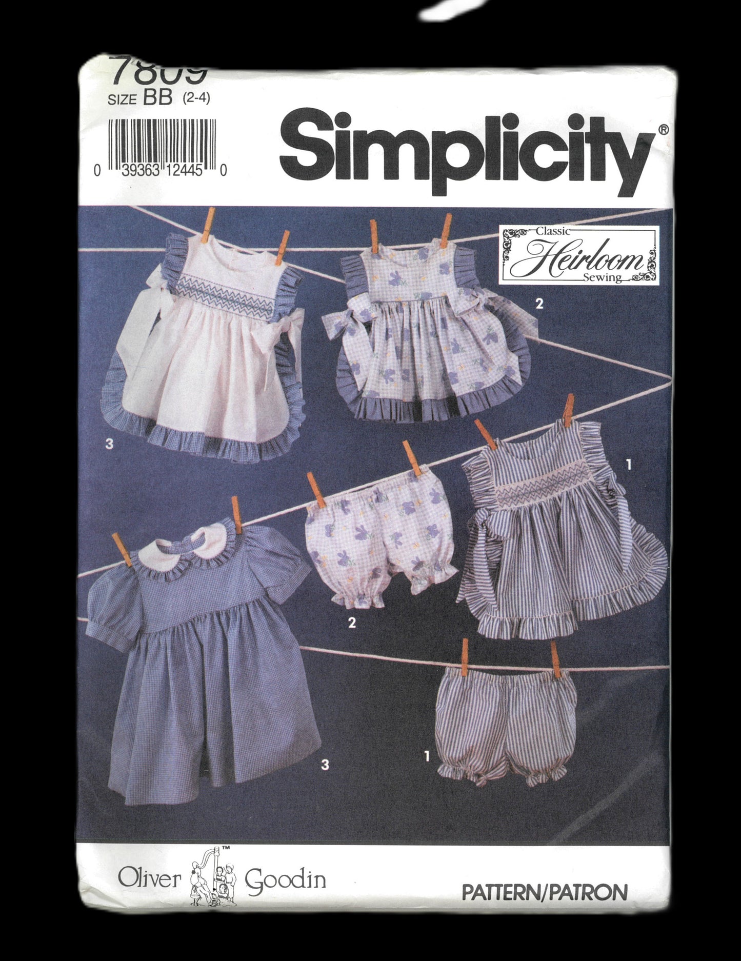 Simplicity 7809 Oliver Goodin Toddlers Dress Pinafore in Two Lengths and Panties Sewing Pattern - UNCUT - Size 2 - 4