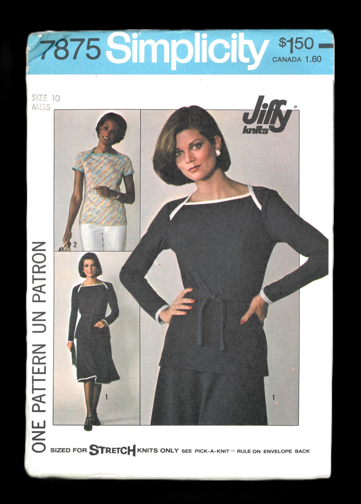 Simplicity 7875 MIsses Jiffy Knit Skirt and Pullover Top Sewing Pattern UNCUT - Size 10