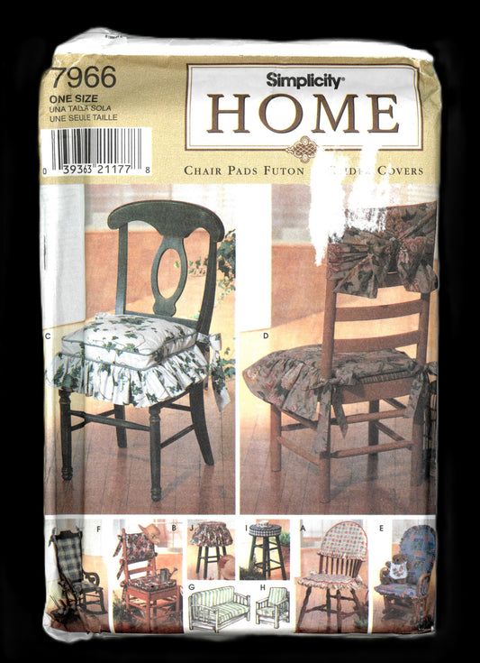 Simplicity 7966 Chair Pads, Futon and Glider Covers Sewing Pattern - UNCUT