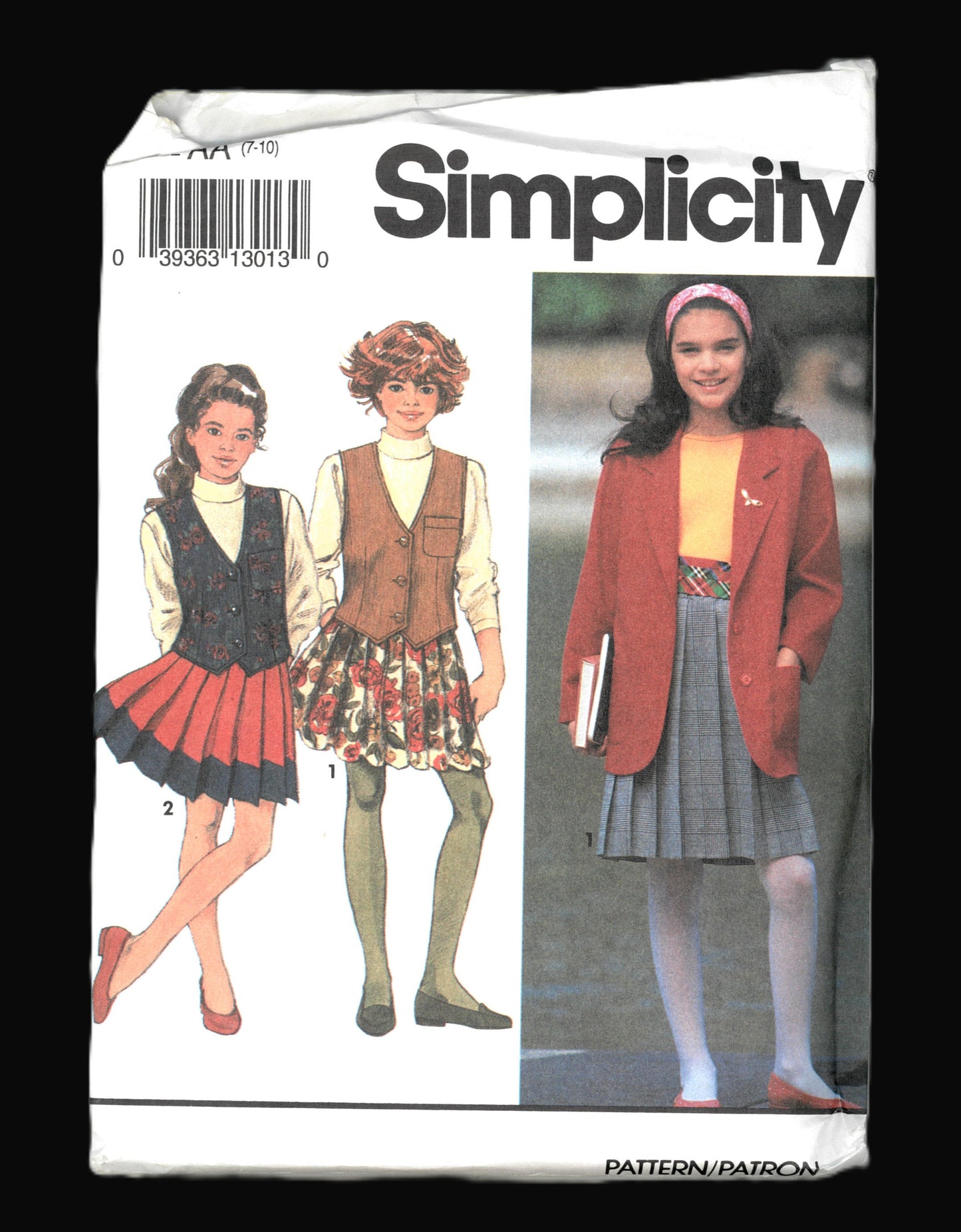 Simplicity 8005 Girls Skirt Lined Vest and Unlined Jacket Sewing Pattern - UNCUT - Size 7 - 10