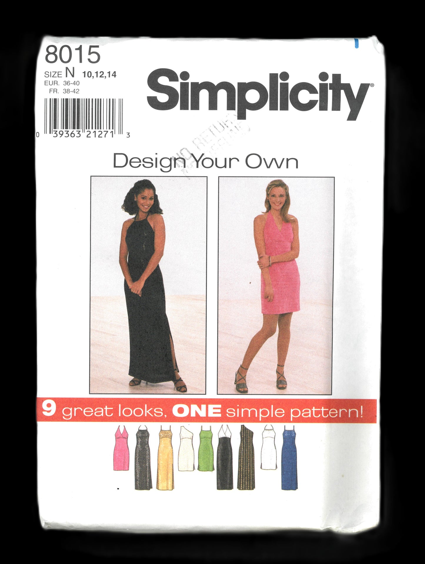Simplicity 8015 Misses Design Your Own Dress Sewing Pattern - UNCUT - Size 10 12 14