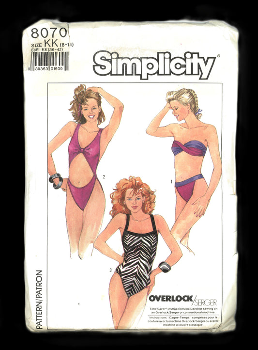Simplicity 8070 Misses Swimsuits and Bikini Sewing Pattern UNCUT Size 8 - 14