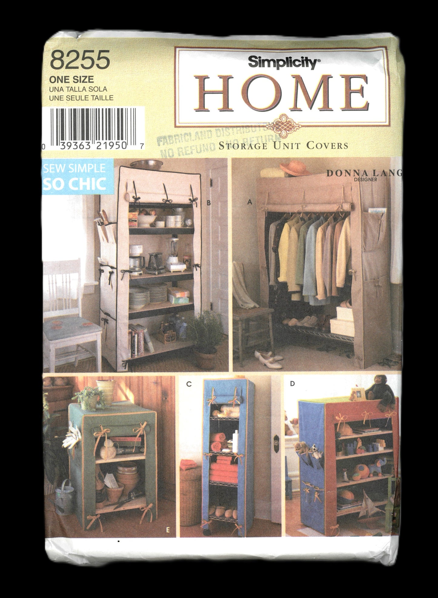 Simplicity 8255 Storage Unit Covers Sewing Pattern UNCUT
