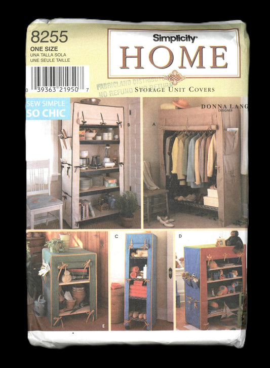 Simplicity 8255 Storage Unit Covers Sewing Pattern UNCUT
