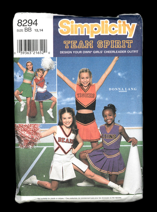 Simplicity 8294 Girls Cheerleader Costumes Sewing Pattern - UNCUT - Size 12, 14