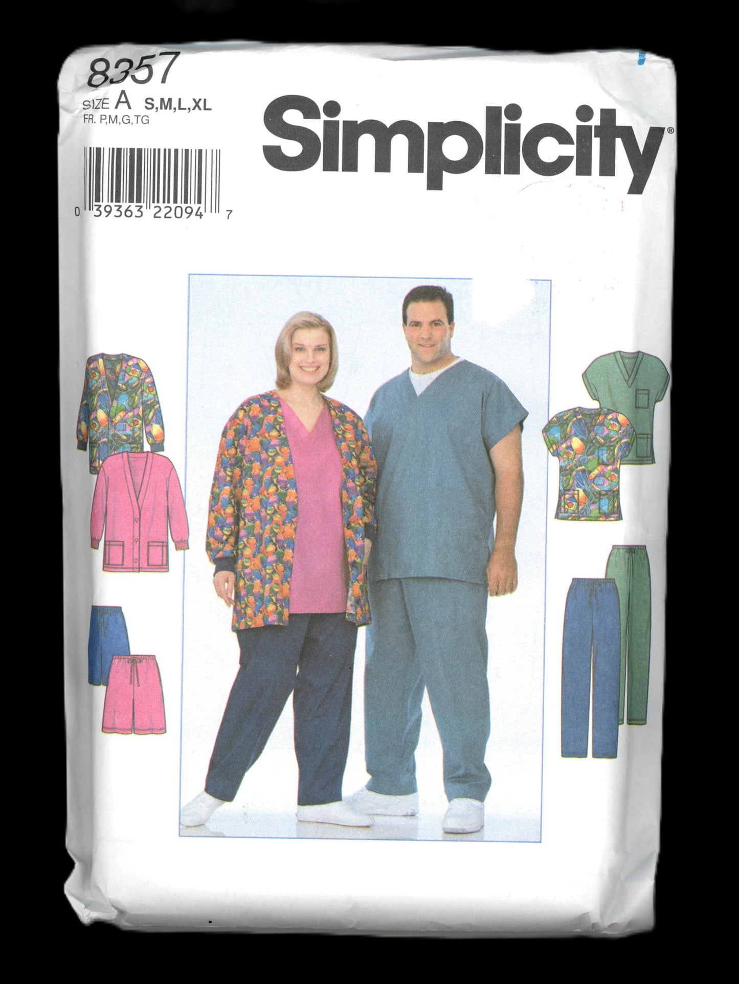 Simplicity 8357 Womens and Mens Jacket Top and Pants or Shorts Sewing Pattern - UNCUT - Size Xs S M L XL