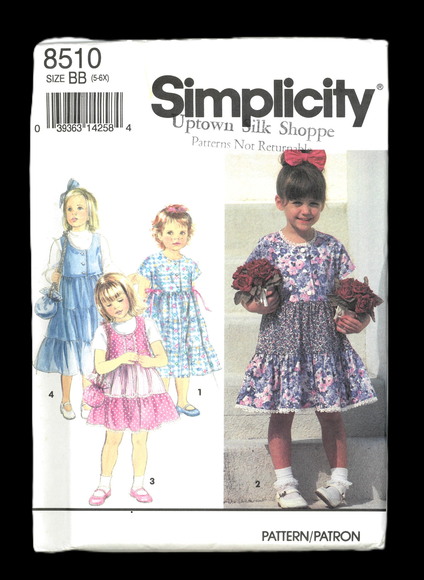 Simplicity 8510 Girls Dress and Jumper, Each in Two Lengths and Purse Sewing Pattern - UNCUT Size 5 6 6X
