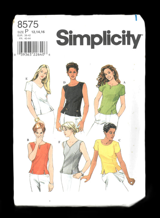 Simplicity 8575 Misses / Miss Petite Top Sewing Pattern UNCUT Size 12 14 16