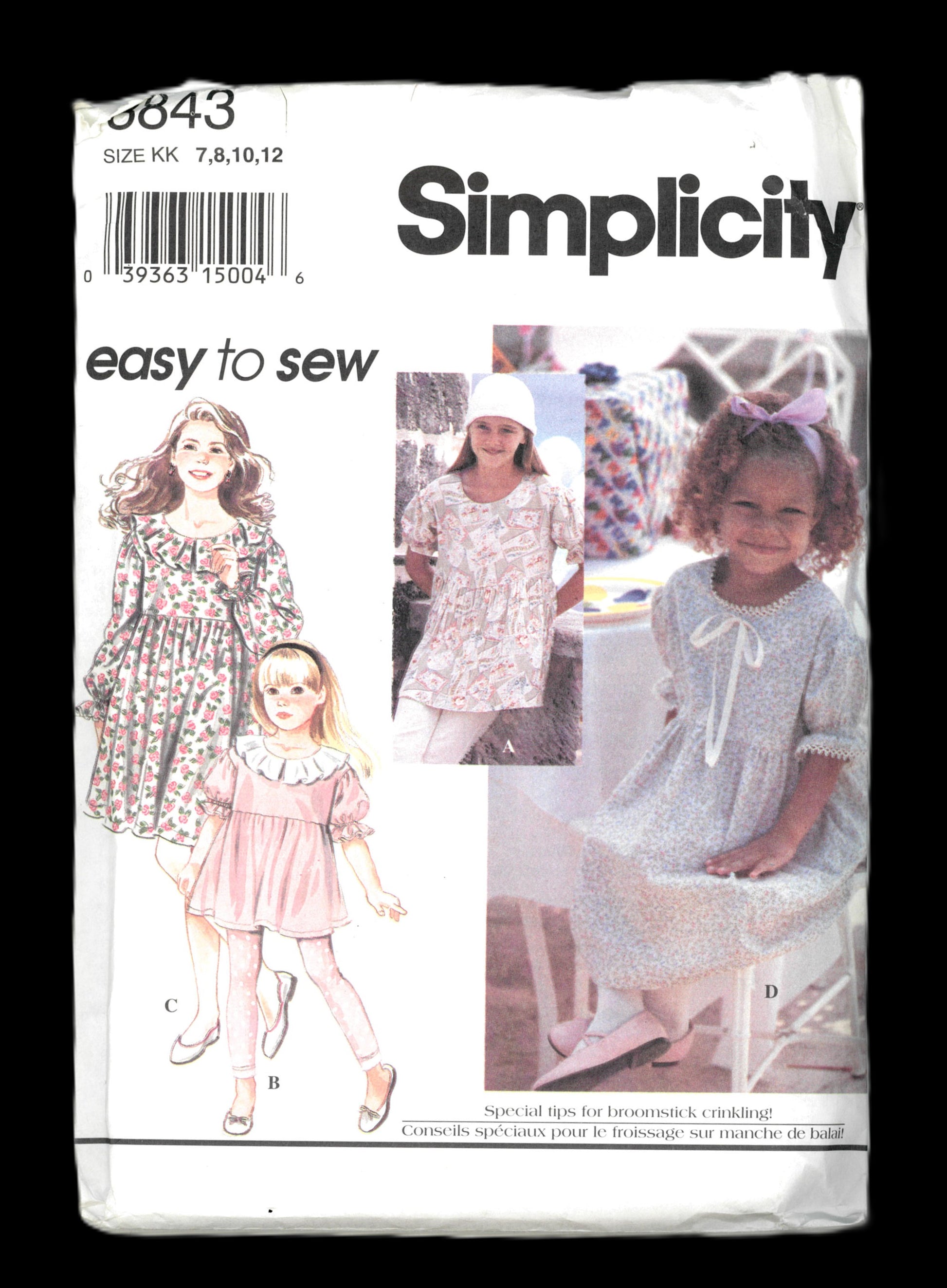 Simplicity 8843 Girls  Dress or Tunic and Leggings Sewing Pattern - UNCUT Size 7 8 10 12