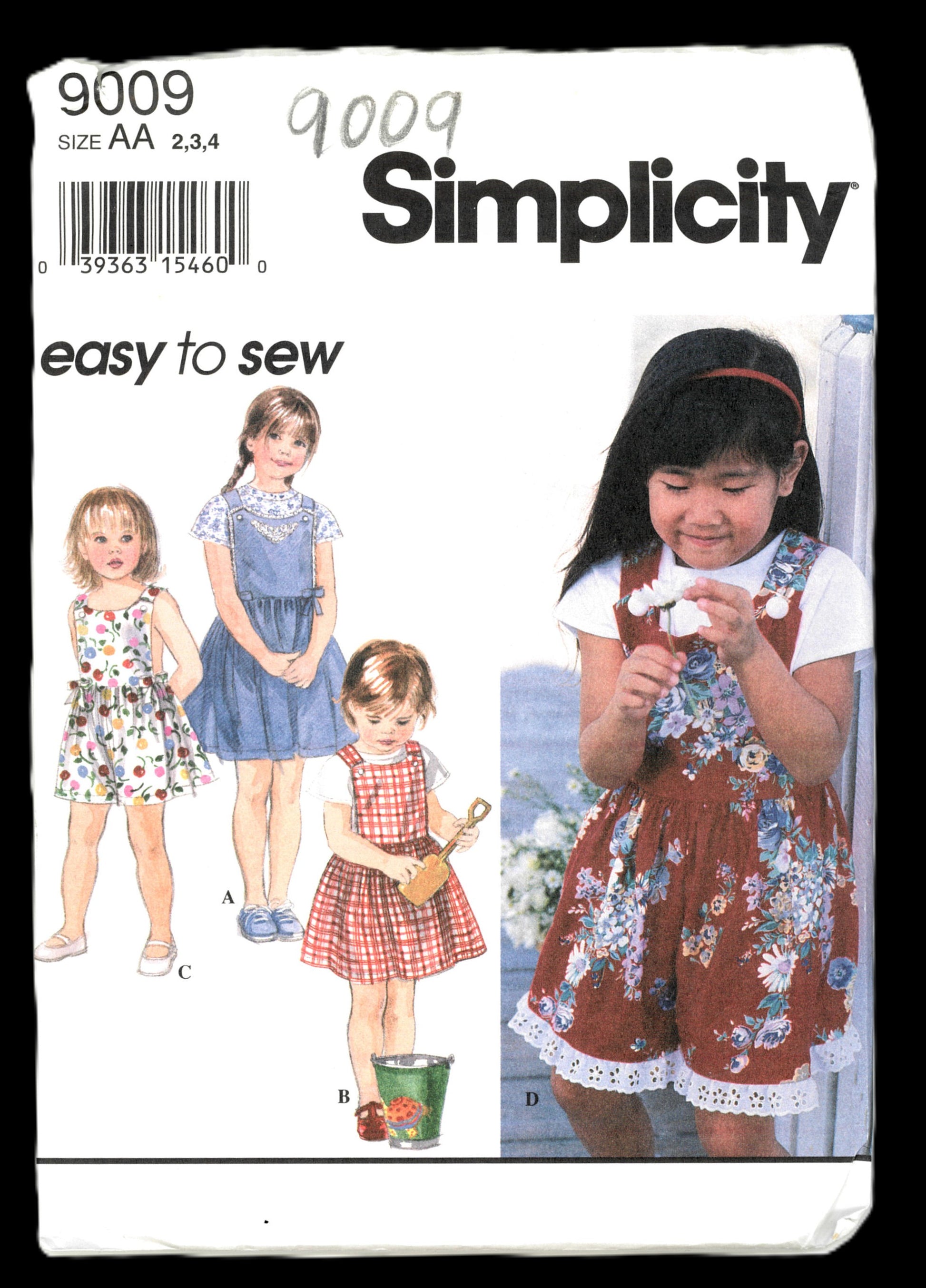 Simplicity 9009 Childs and Girls Jumper or Romper and Top Sewing Pattern - UNCUT Size 2 3 4