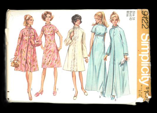 Simplicity 9122 Misses Dress and Coat in Two Lengths Sewing Pattern UNCUT  Size 18 Bust 40