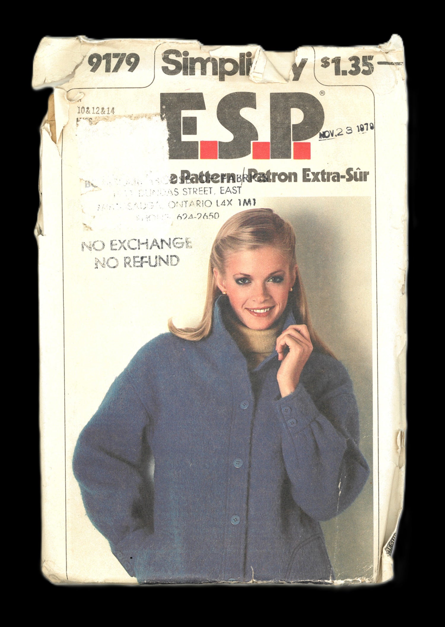 Simplicity 9179 Misses Jacket Sewing Pattern - UNCUT - 10 12 14