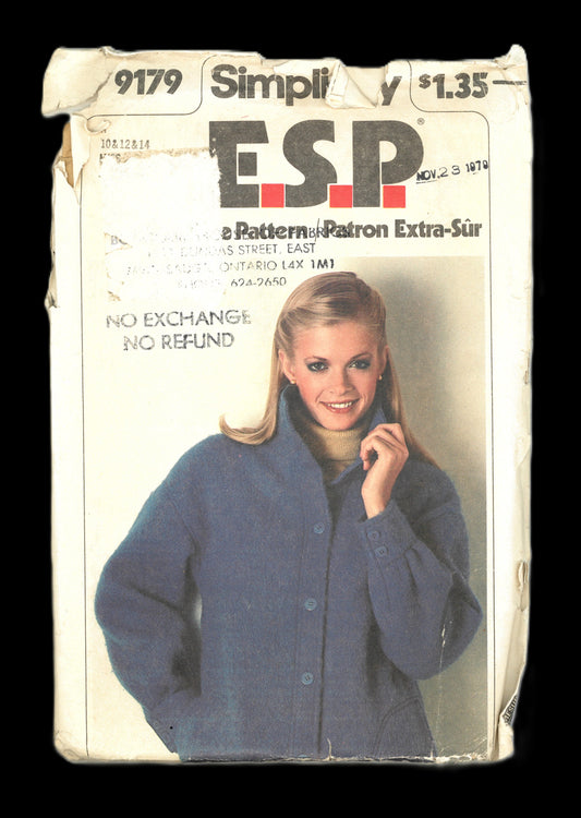 Simplicity 9179 Misses Jacket Sewing Pattern - UNCUT - 10 12 14