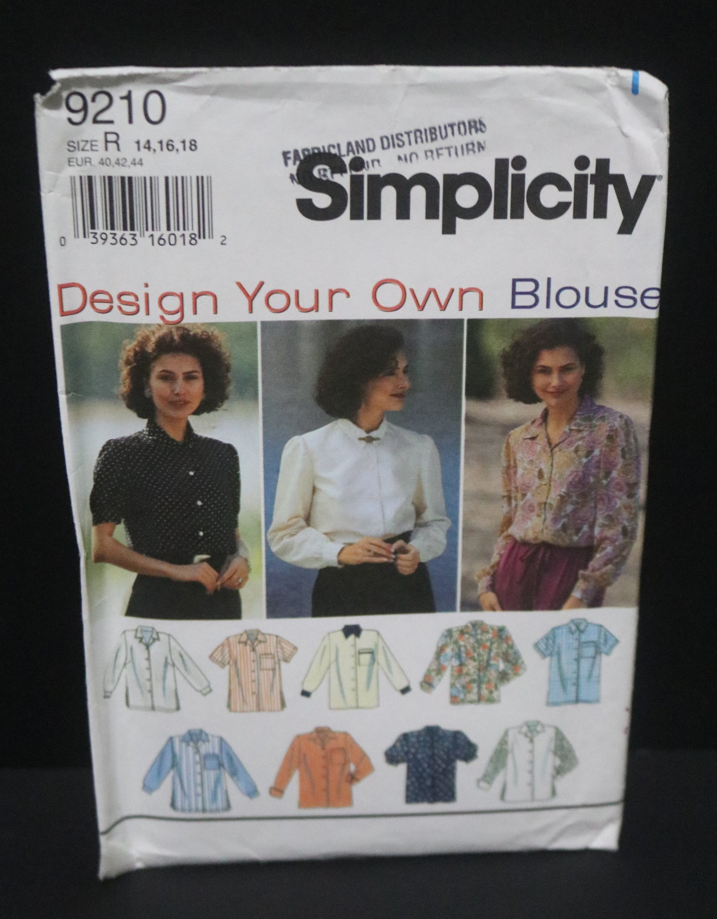 Simplicity 9210 Misses Blouse Sewing Pattern UNCUT - Size 14 16 18