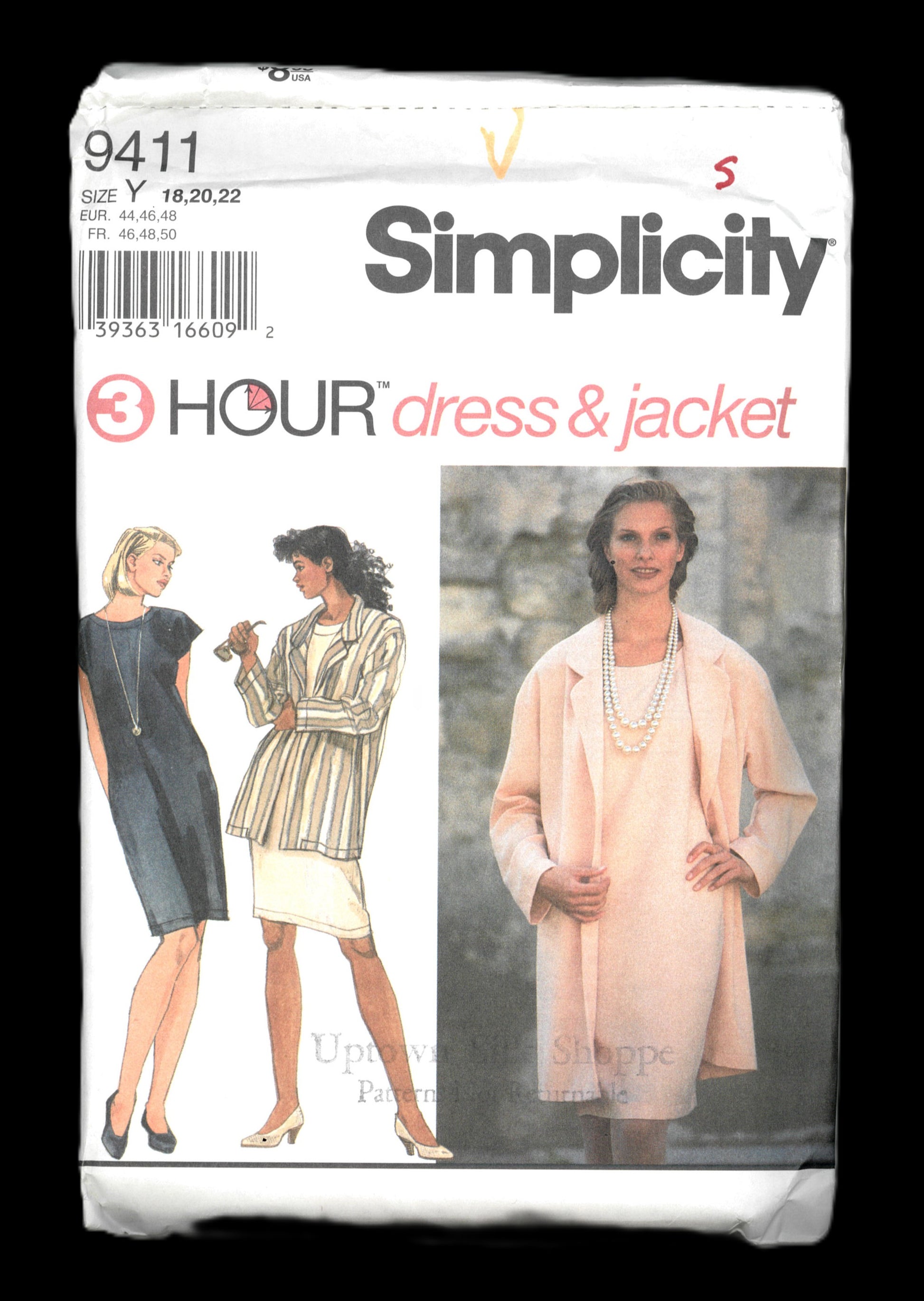 Easy 3 Hour dress Sewing Pattern Simplicity 9411 Misses Dress and Jacket Sewing Pattern UNCUT Size 18 20 22