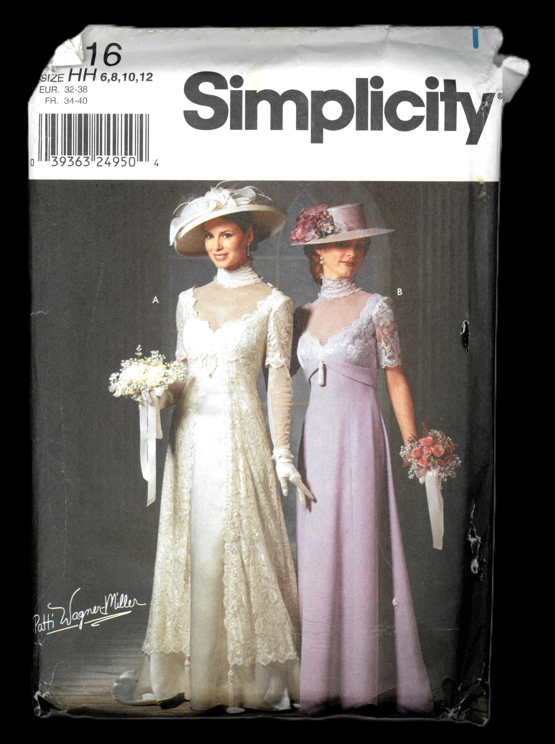 Simplicity 9716 Patti Wagner Miller Misses Gown Sewing Pattern  UNCUT  - Size  6 8 10 12 Edwardian Regency Wedding Gown Sewing Pattern 