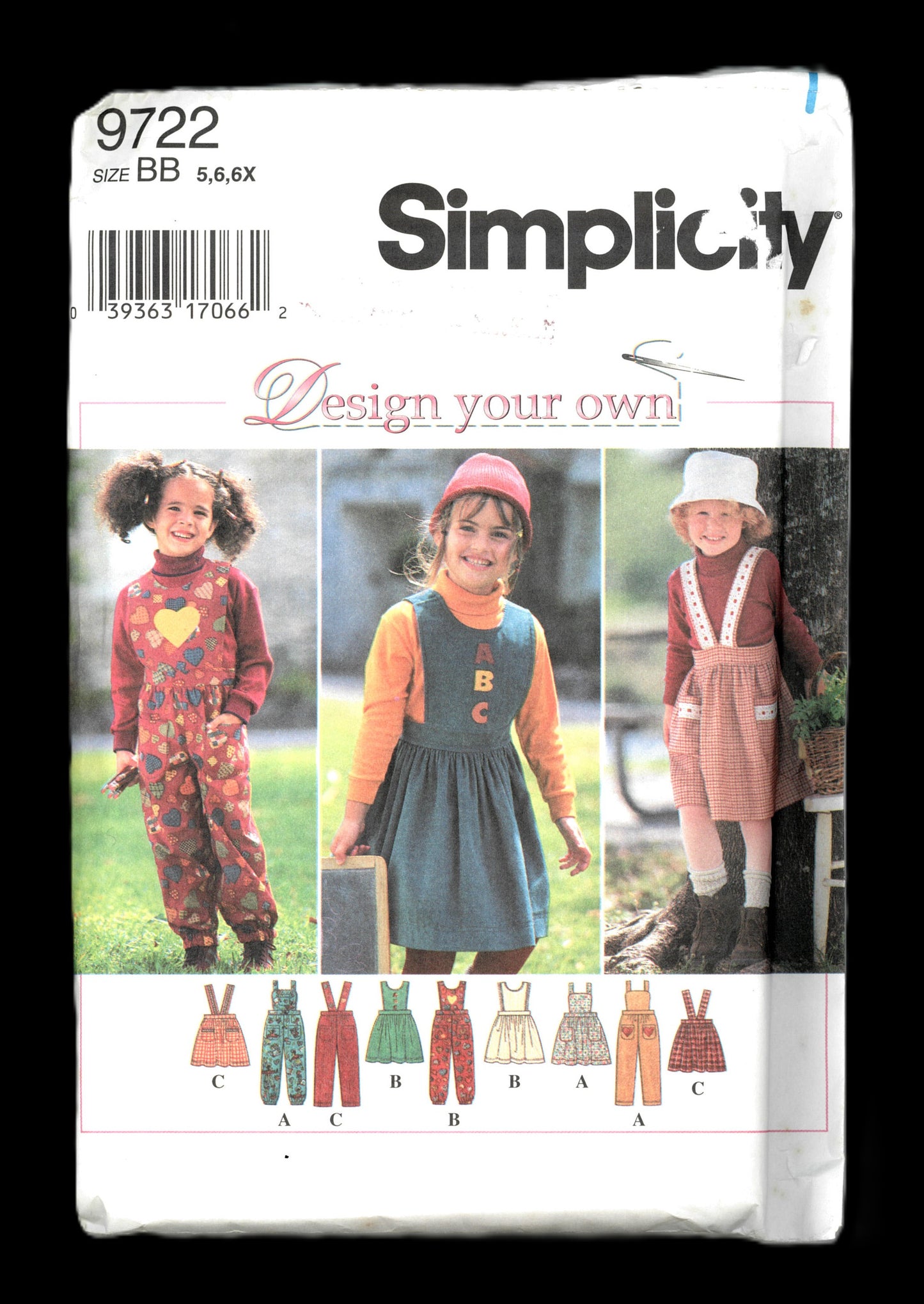 Simplicity 9722 Girls Jumper or Jumpsuit Sewing Pattern UNCUT Size 5 6 6X