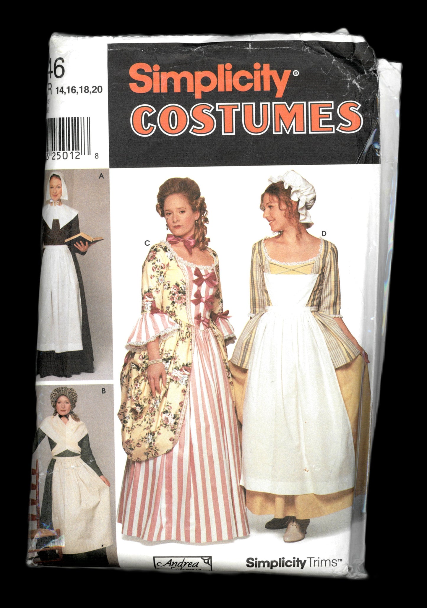 Simplicity 9746 Misses Andrea Schewe Colonial Dresses Costume Sewing Pattern - UNCUT - Size 14 16 18 20