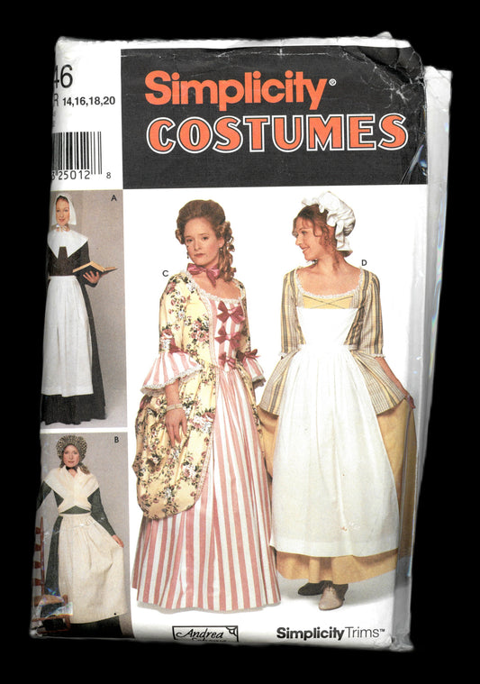 Simplicity 9746 Misses Andrea Schewe Colonial Dresses Costume Sewing Pattern - UNCUT - Size 14 16 18 20
