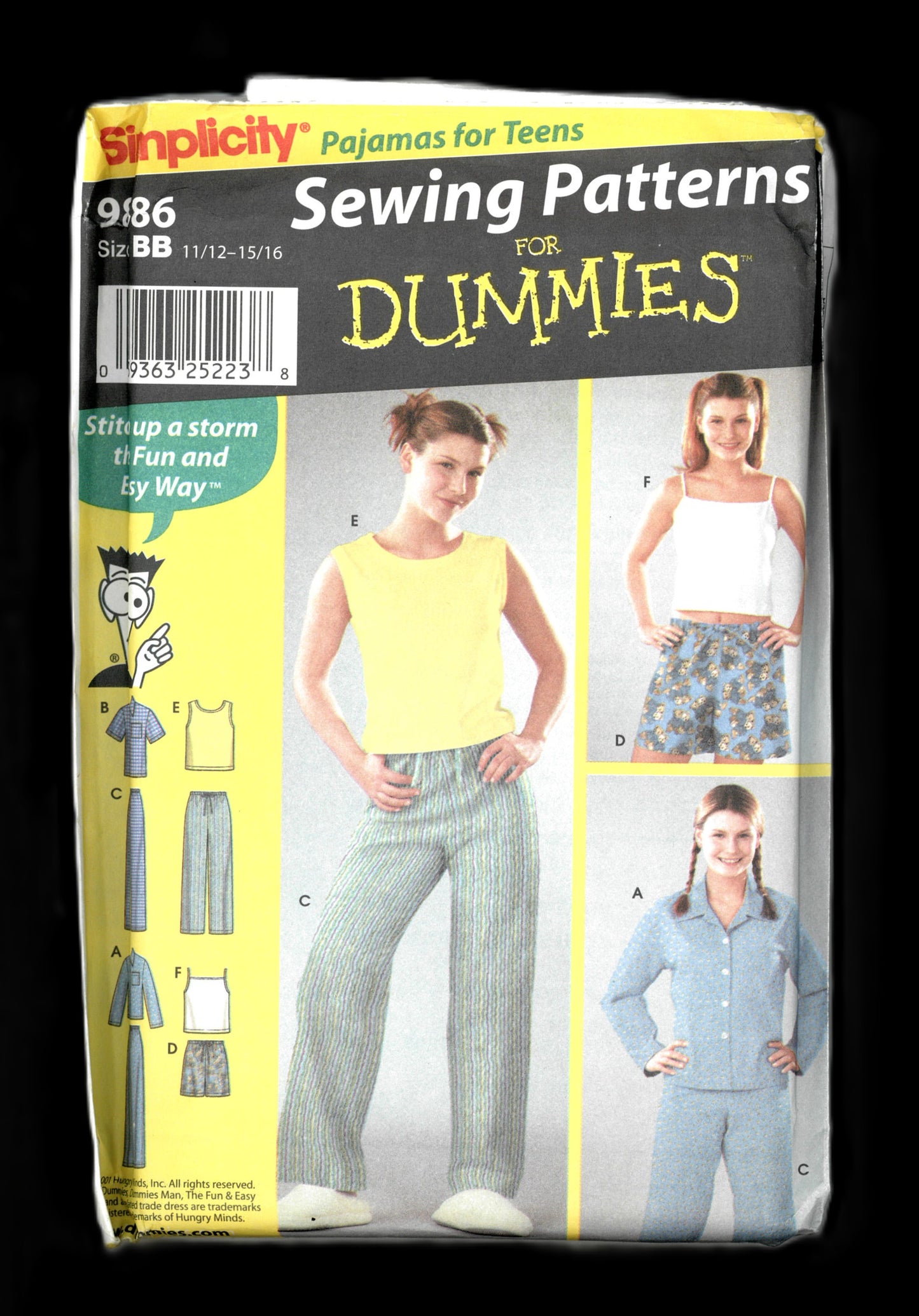 Simplicity 9886 Pajamas for Teens Sewing Pattern UNCUT Size 11/12  - 15/16