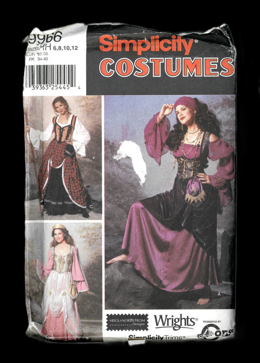 Simplicity 9966 Misses Gypsy, Princess or Scottish Lass Costumes Sewing Pattern UNCUT  - Size 6 8 10 12