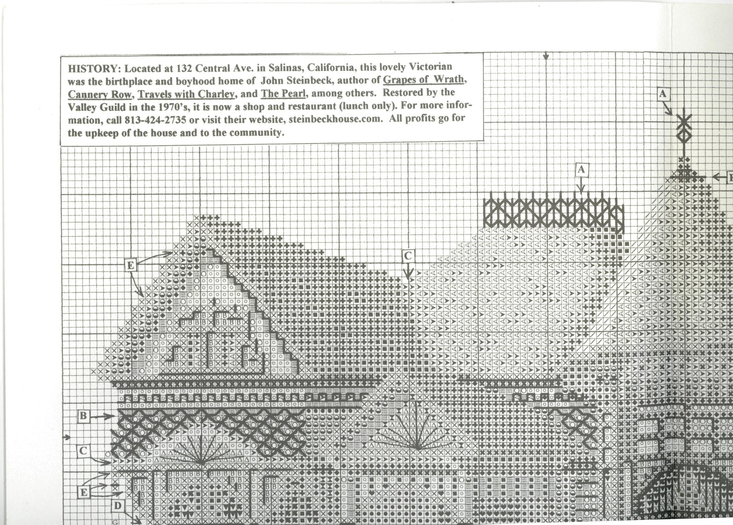 Debbie Patrick Steinback House Cross Stitch Pattern Leaflet  - Victorians Across America