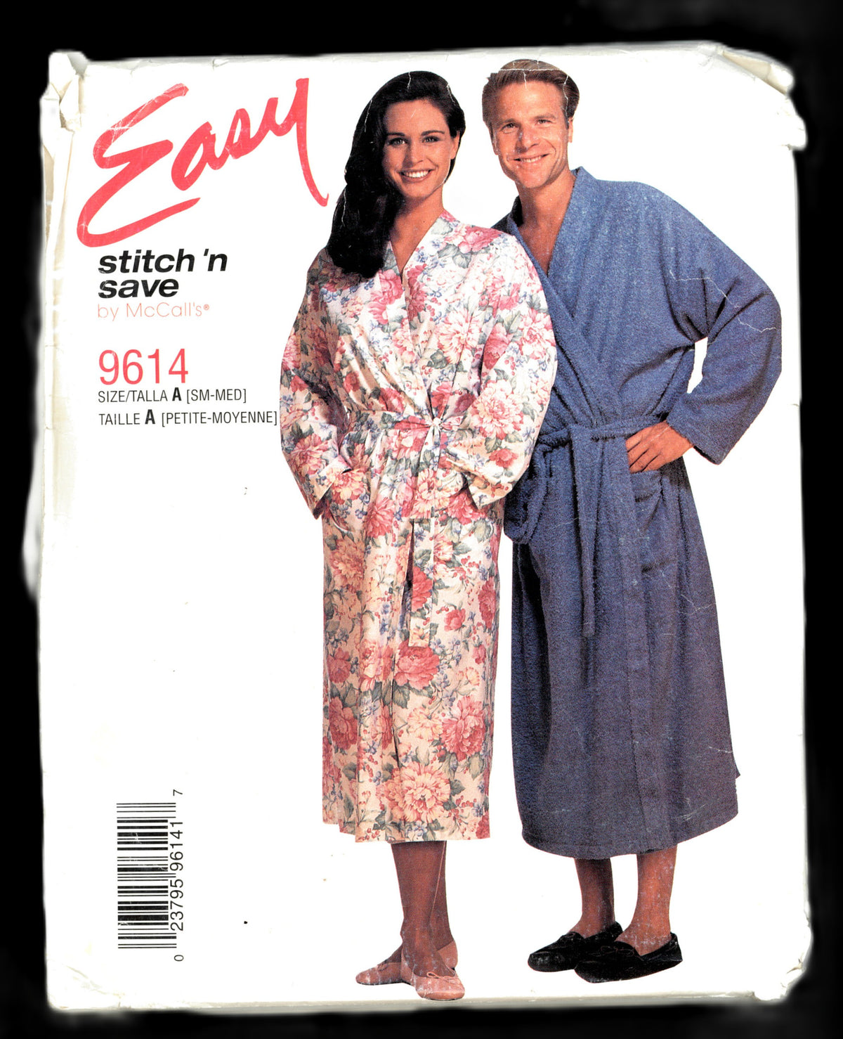 Stitch n Save 9614 Mens Misses or Teen Boys Robe and Tie Belt Sewing Pattern - UNCUT - Size Sml - Med