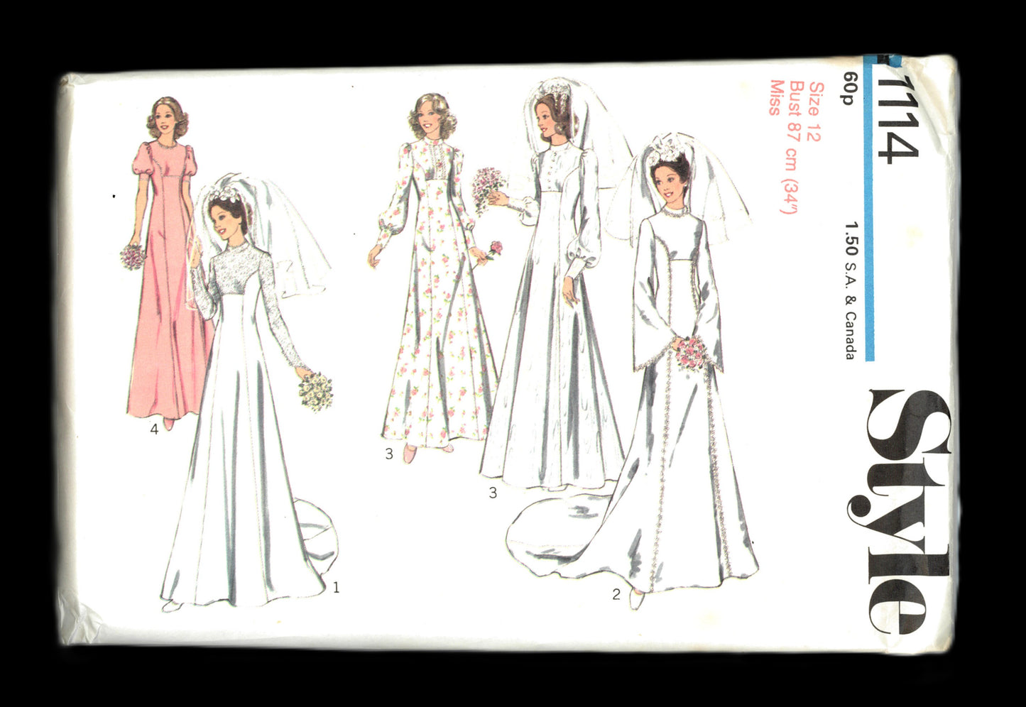 Style 1114 Misses Wedding or Bridesmaid's Dress Sewing Pattern - UNCUT - Size 10 or Size 12 or Size 14