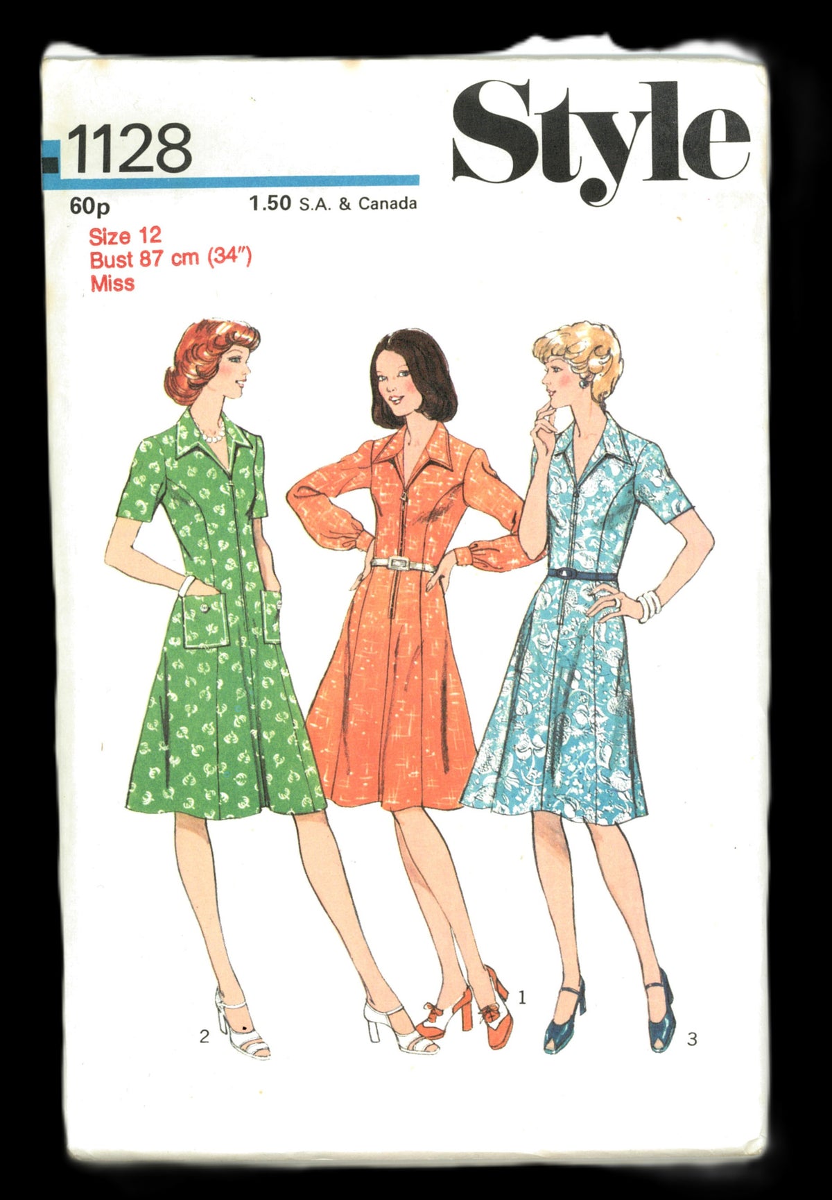 70s Style 1128 Misses Dress Sewing Pattern - UNCUT - Size Soze 10 or Size 12 or Size 14 or Size 16 or Size 18 or Size 20