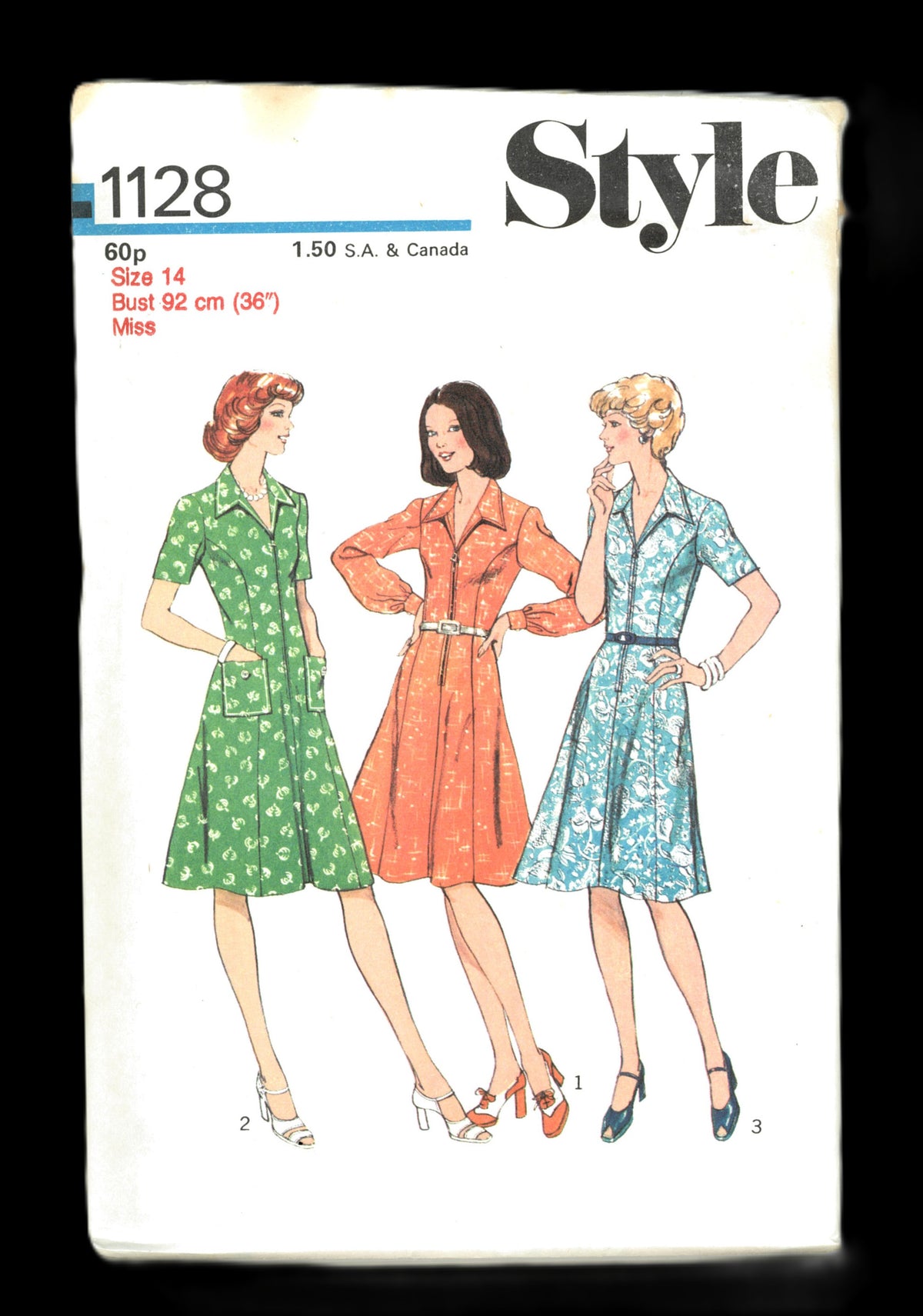 70s Style 1128 Misses Dress Sewing Pattern - UNCUT - Size Soze 10 or Size 12 or Size 14 or Size 16 or Size 18 or Size 20