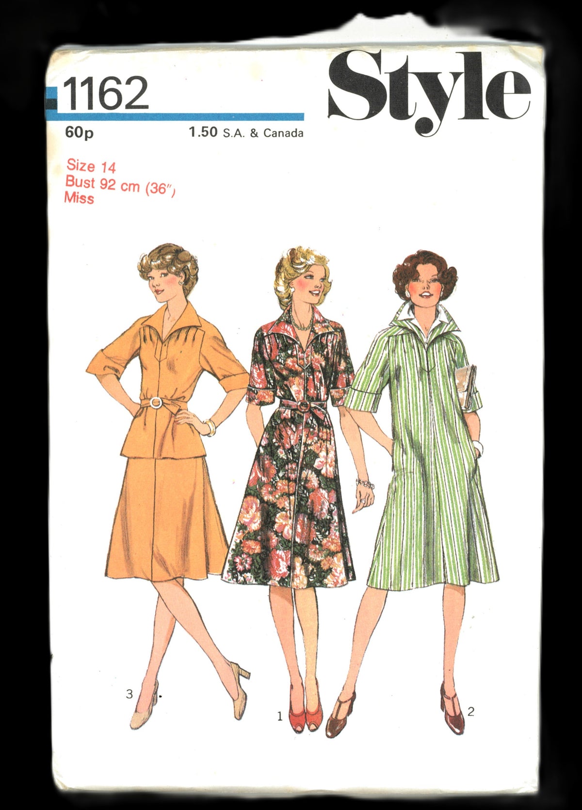 70s Style 1162 Misses Dress or Top and Skirt Sewing Pattern - UNCUT - Size 8 or Size 10 or Size 14