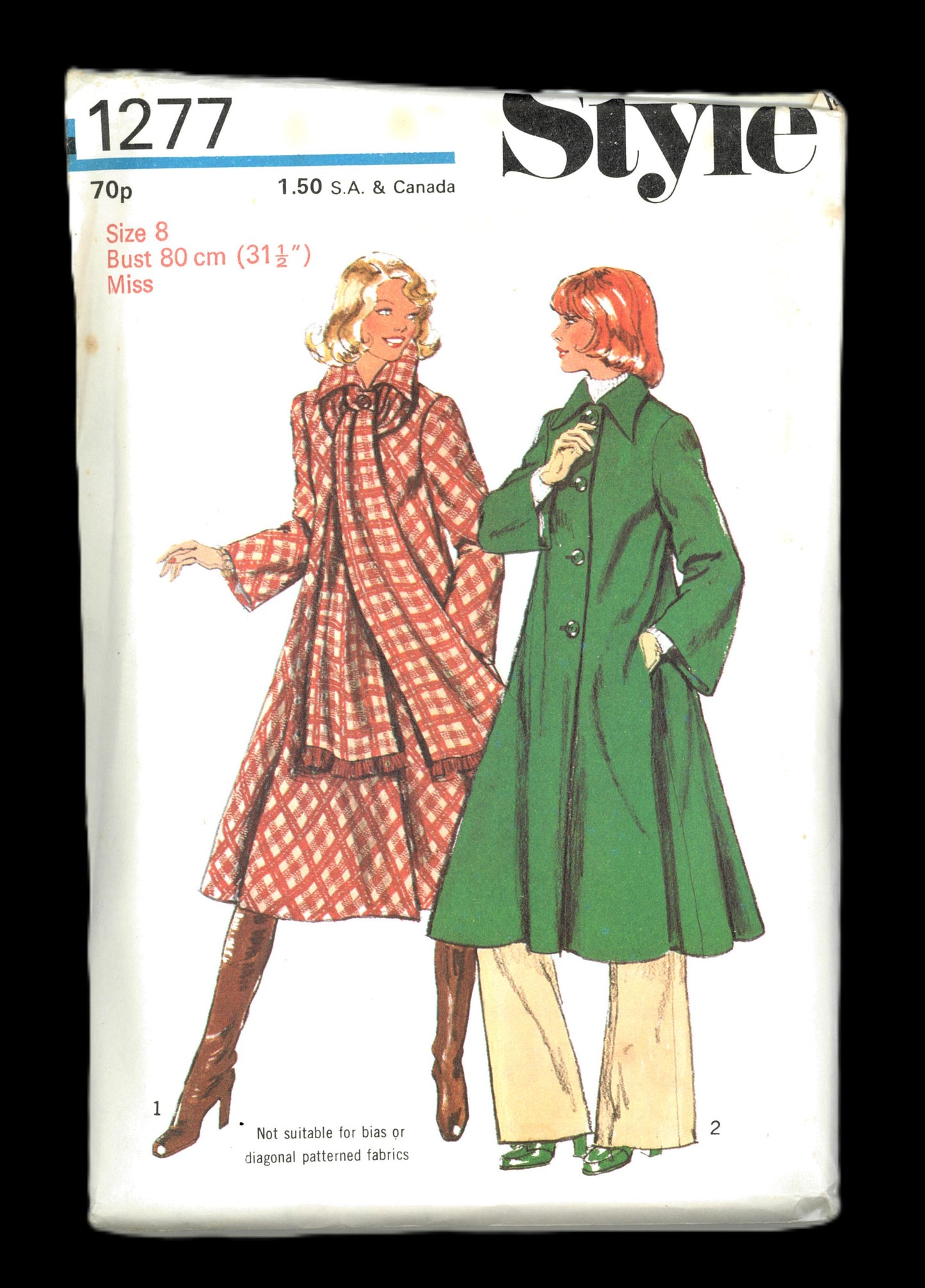 70s 1277 Style Misses Coat and Scarf Sewing Pattern - UNCUT Size 8 or Size 10 or Size 14 or Size 16 or Size 18