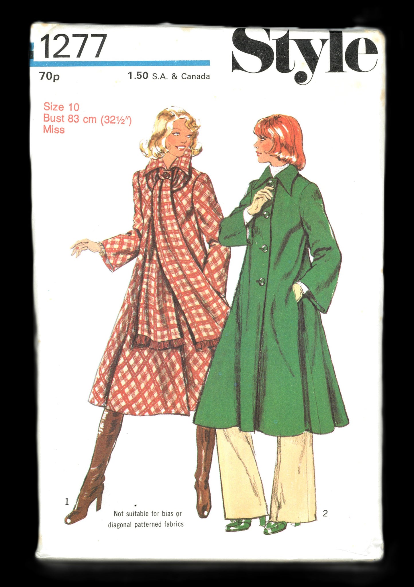 70s 1277 Style Misses Coat and Scarf Sewing Pattern - UNCUT Size 8 or Size 10 or Size 14 or Size 16 or Size 18