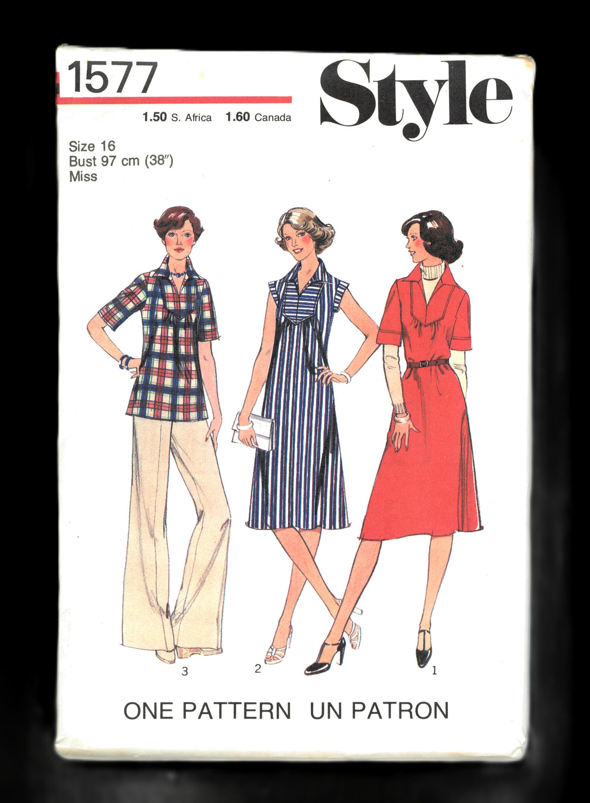 70s Style 1577 Misses Dress or Top Sewing Pattern - UNCUT - Size 10 or Size 14 or Size 16 or Size 18 or Size 20